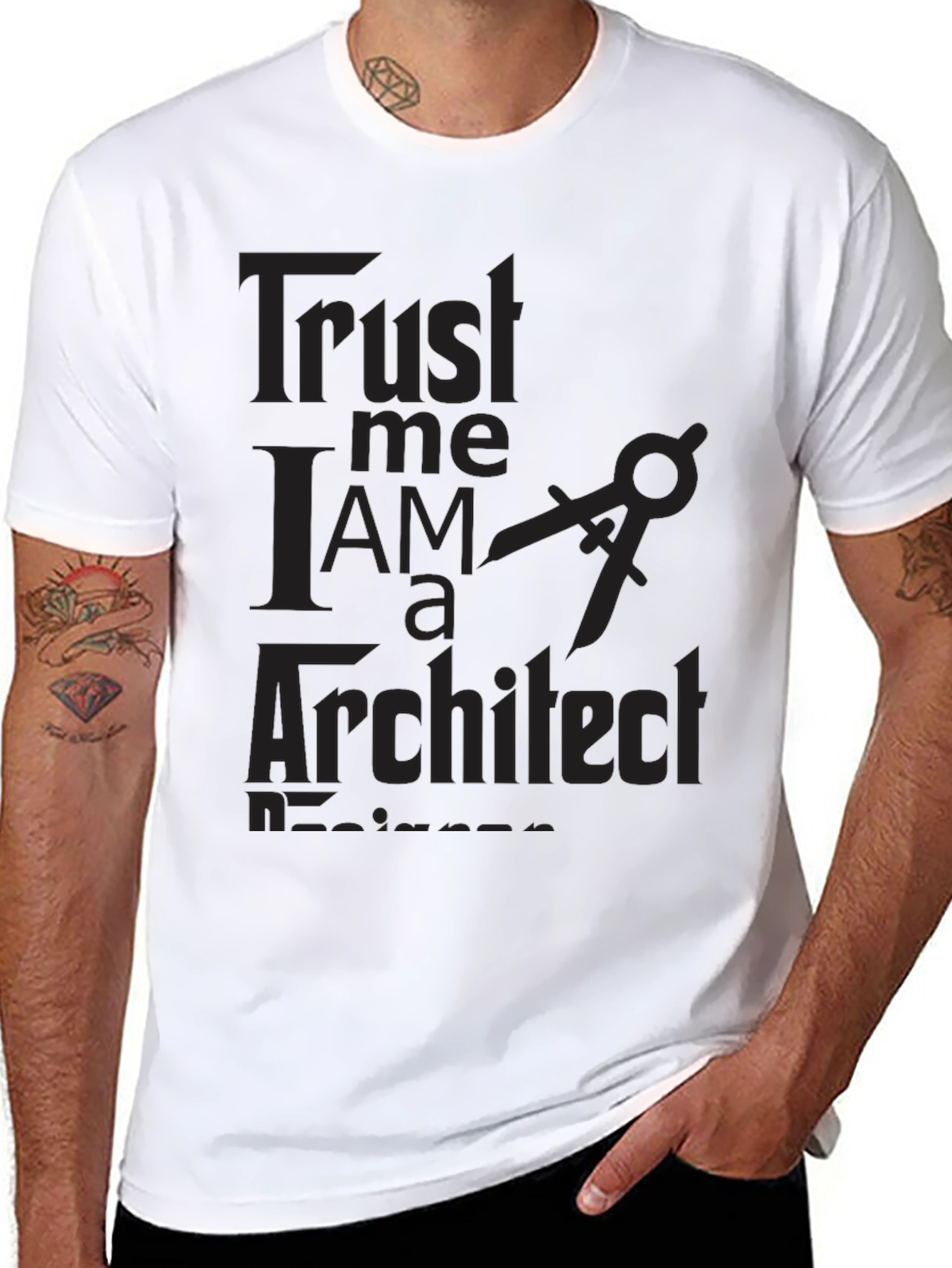 Black Trust Me I'm an Architect Black T-Shirt view 8