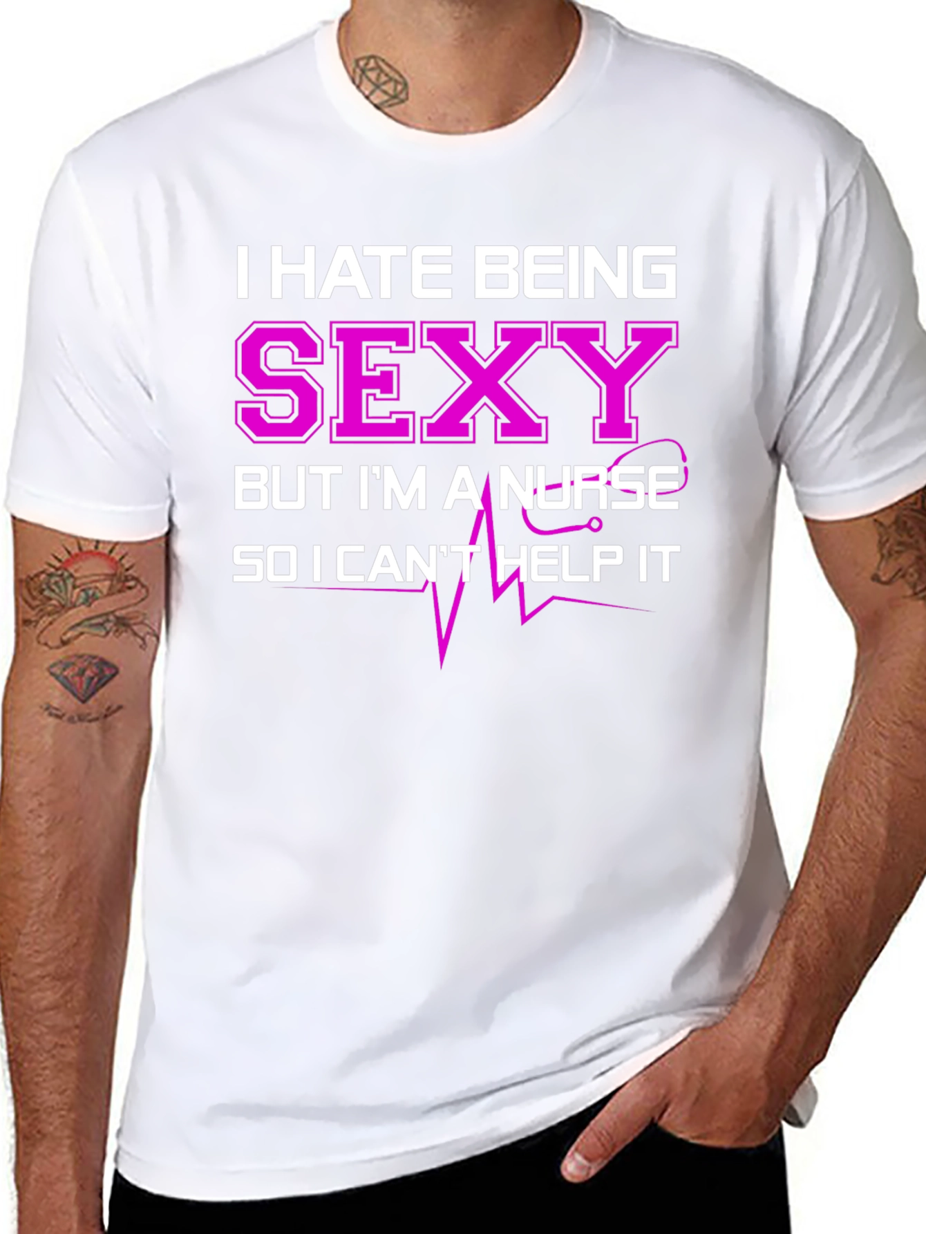Black Funny Nurse T-Shirt - I Hate Being Sexy view 8