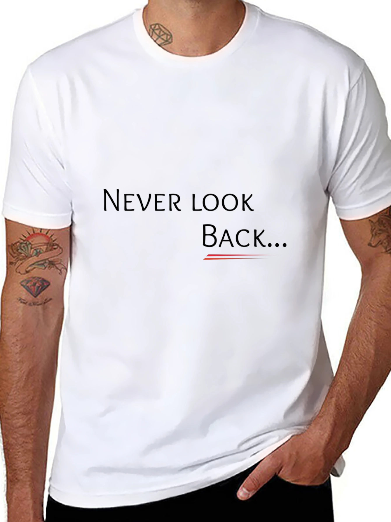 Black Never Look Back Graphic T-Shirt - Black view 8