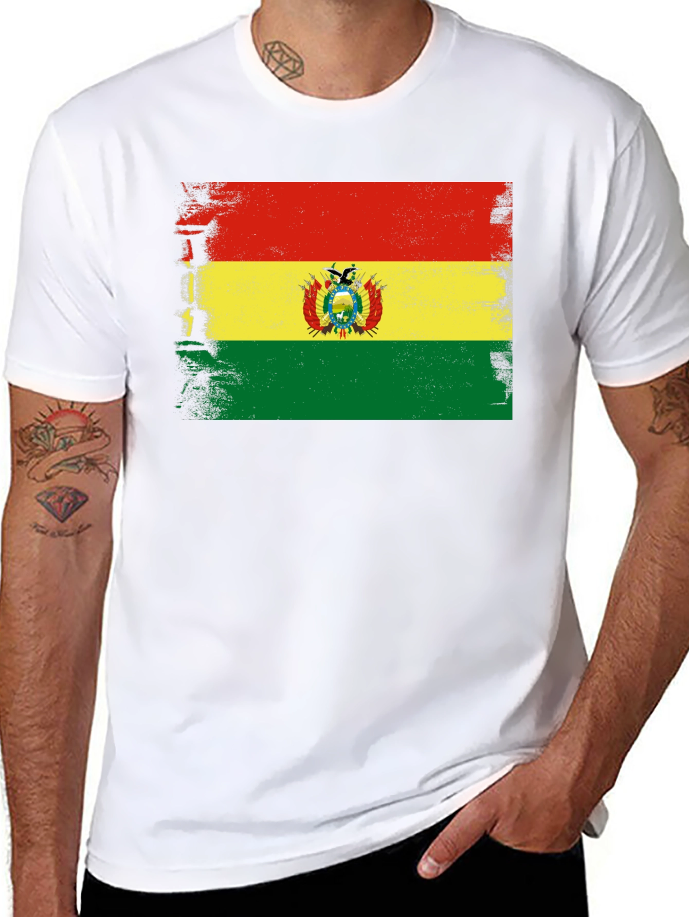 Bolivia Flag T-Shirt - Distressed Bolivian Pride Tee - 8