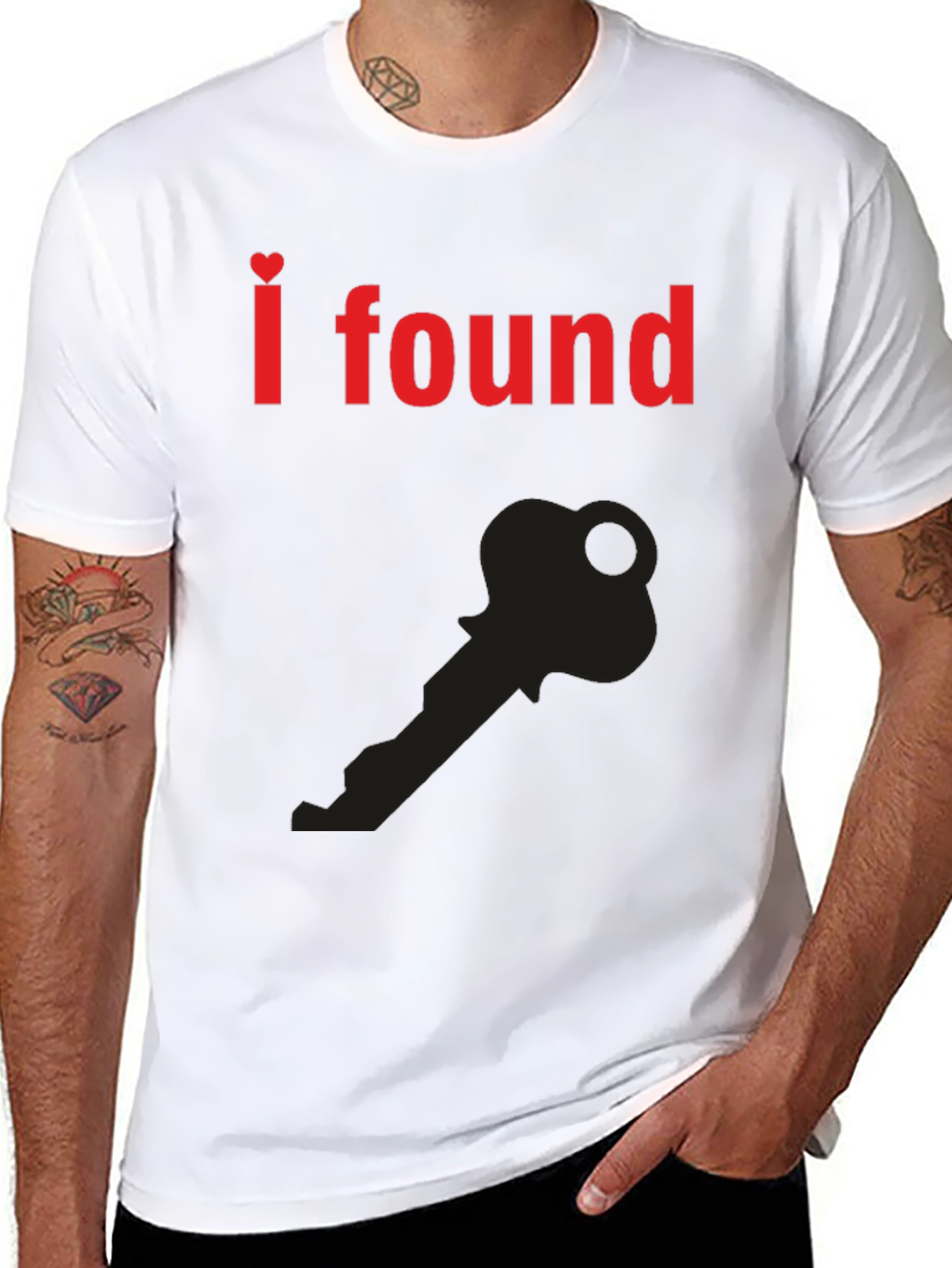 Black I Found the Key T-Shirt - Heart Graphic view 8