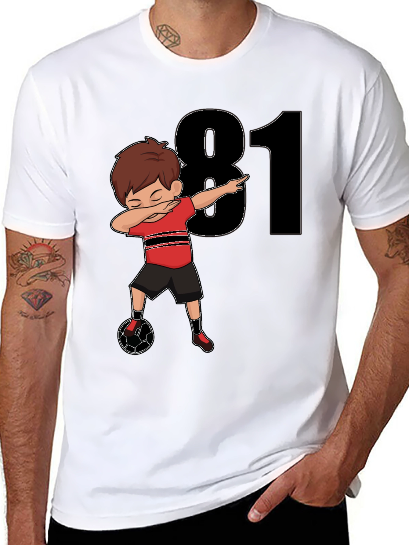 81st Birthday Soccer Dabbing Boy T-Shirt - 8