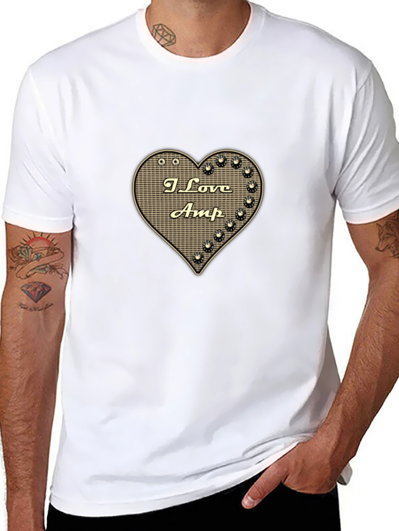 Black I Love Amp Heart Graphic T-Shirt view 8