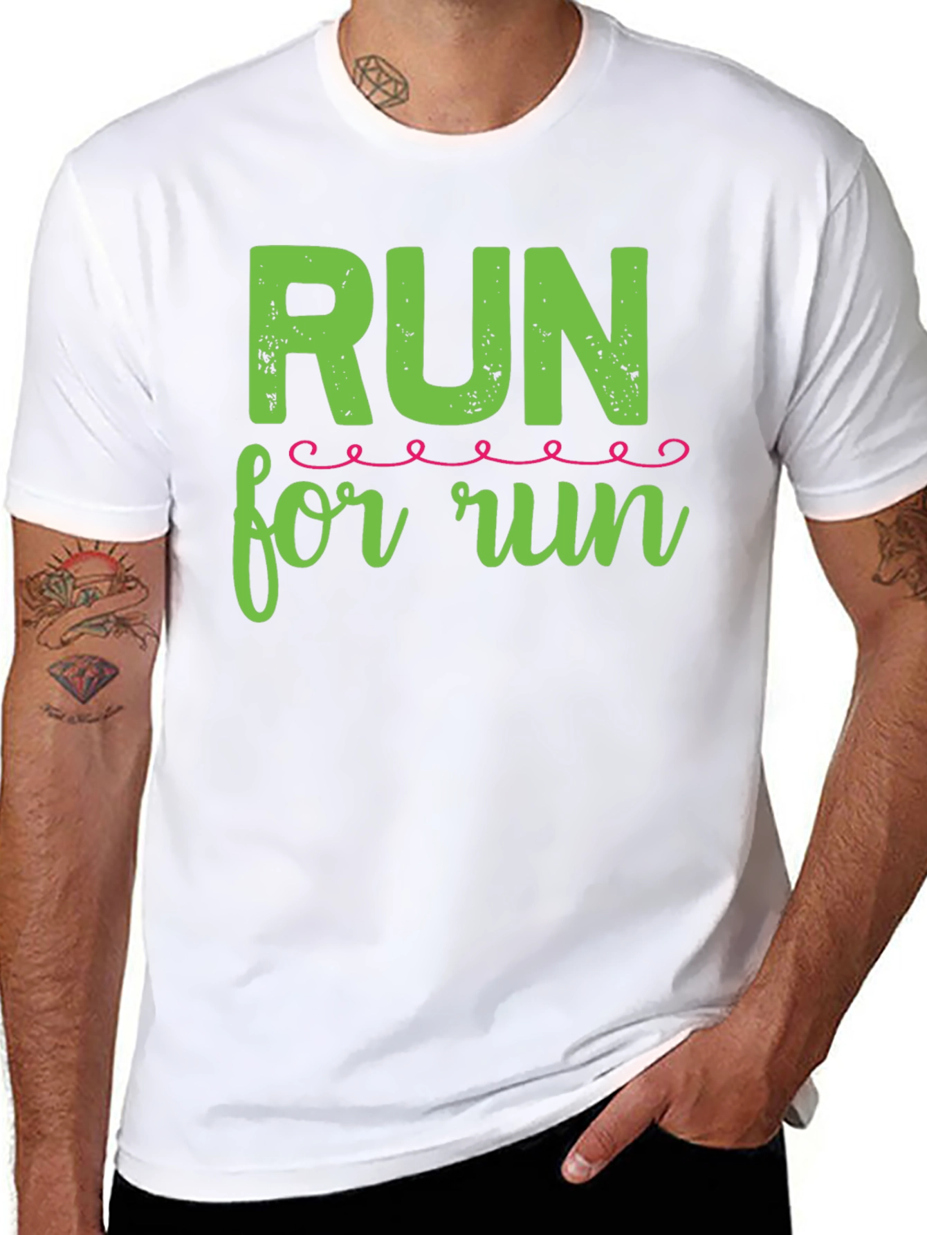Black Run for Run Graphic Tee - Black Cotton Shirt view 8