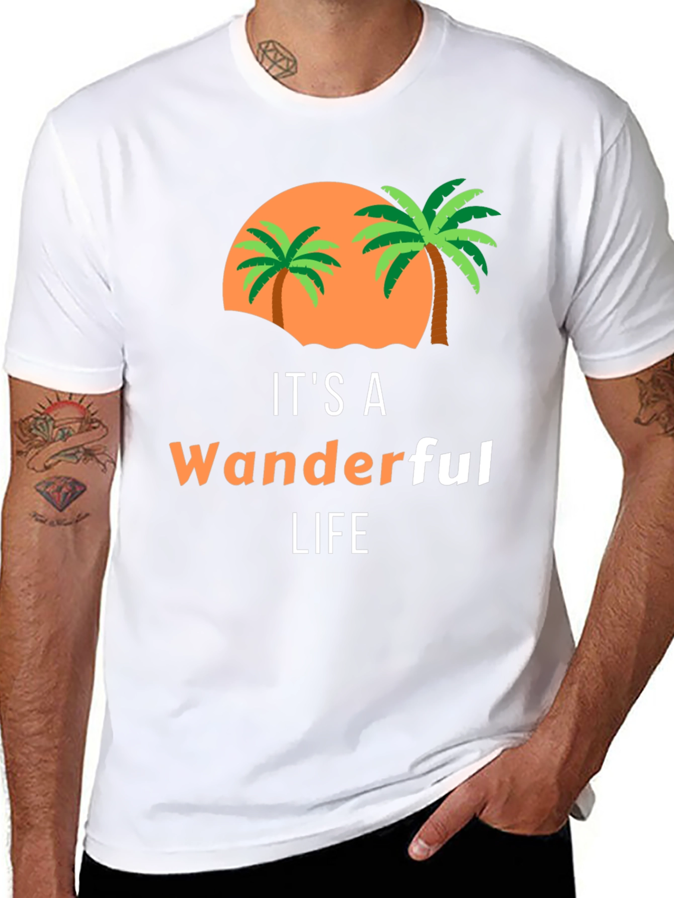 Black Wanderful Life Palm Tree Graphic Tee view 8