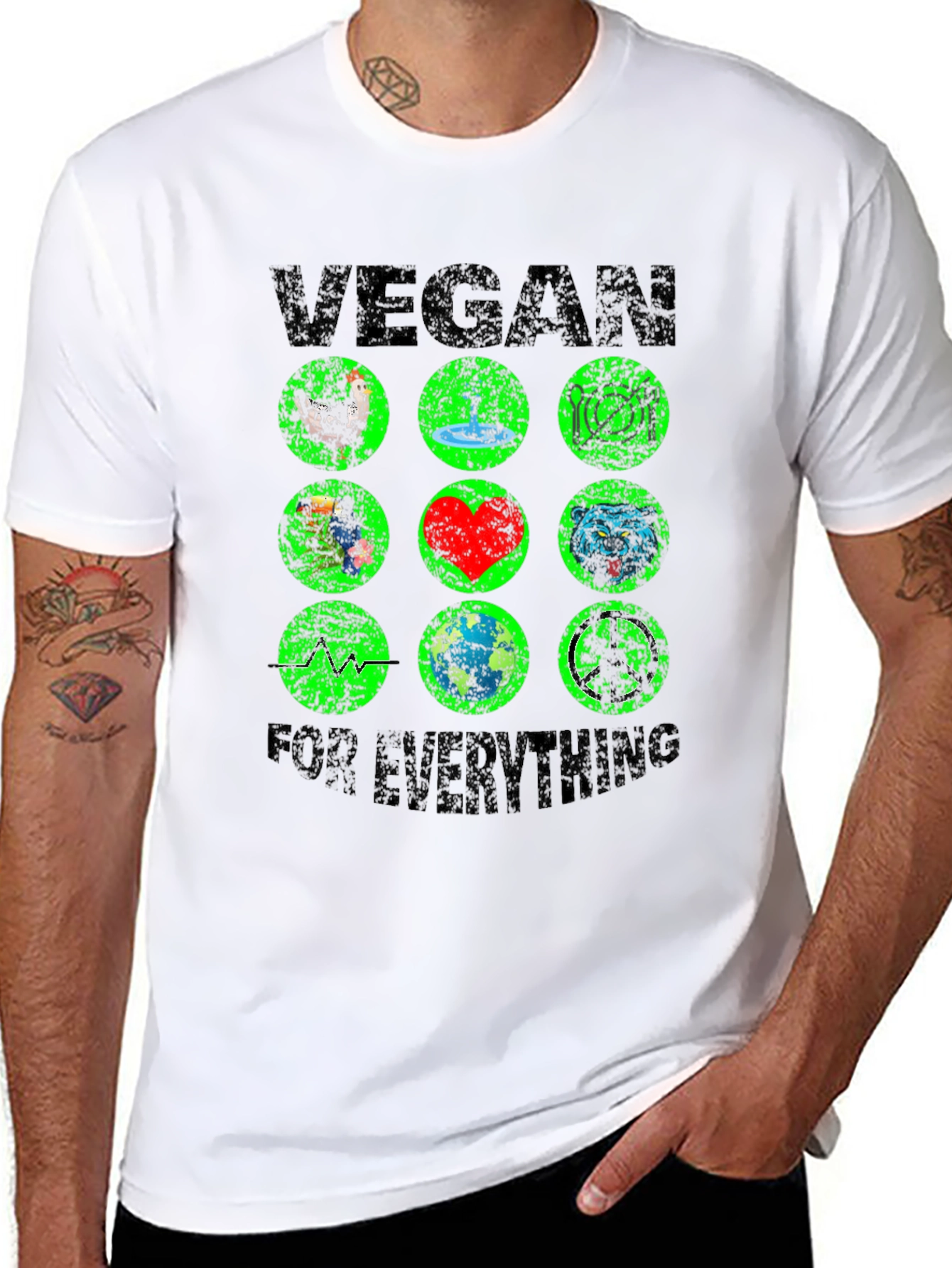 Black Vegan For Everything T-Shirt view 8