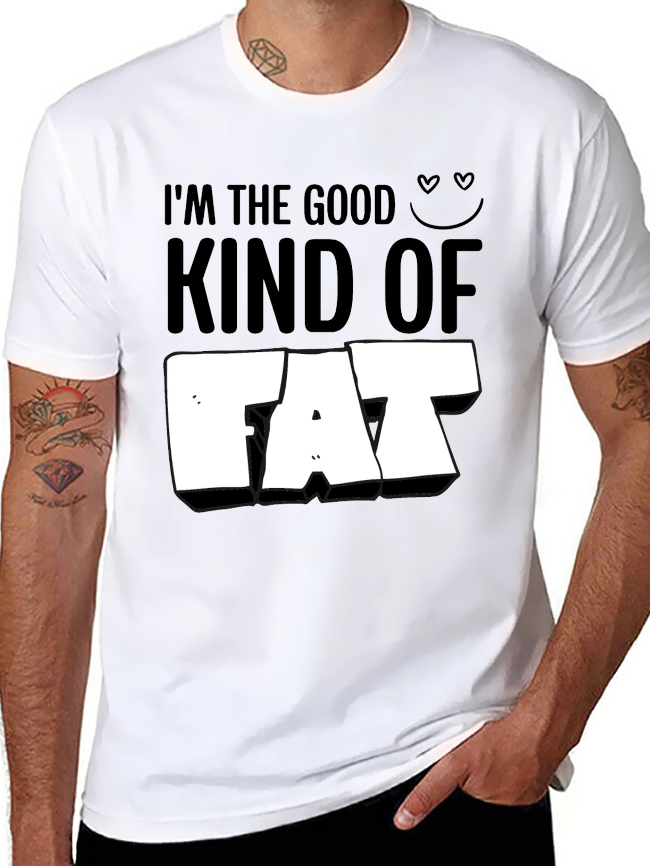 Black I'm the Good Kind of Fat T-Shirt - Funny Graphic Tee view 8