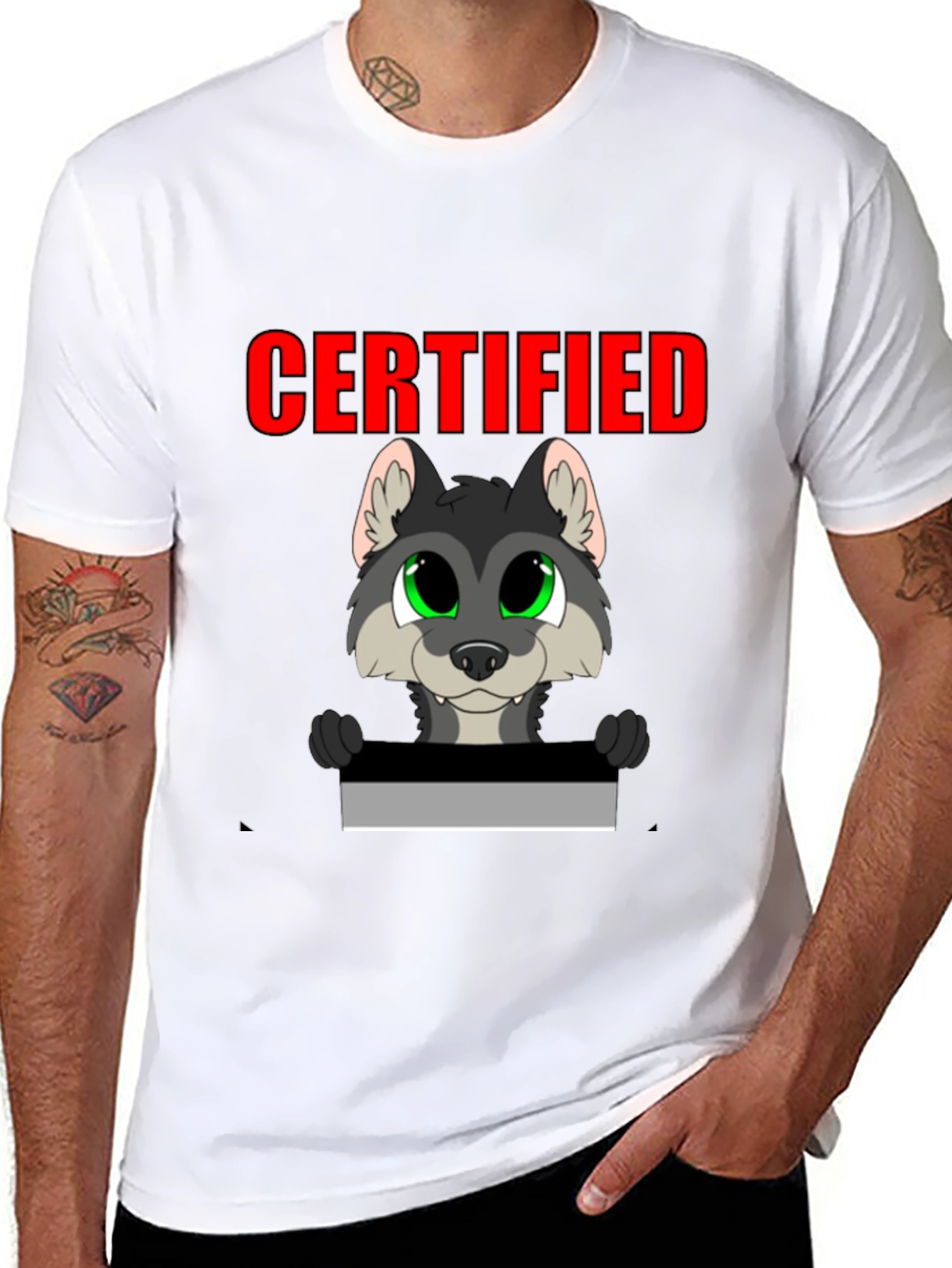 Black Certified Wolf Graphic T-Shirt - Black view 8