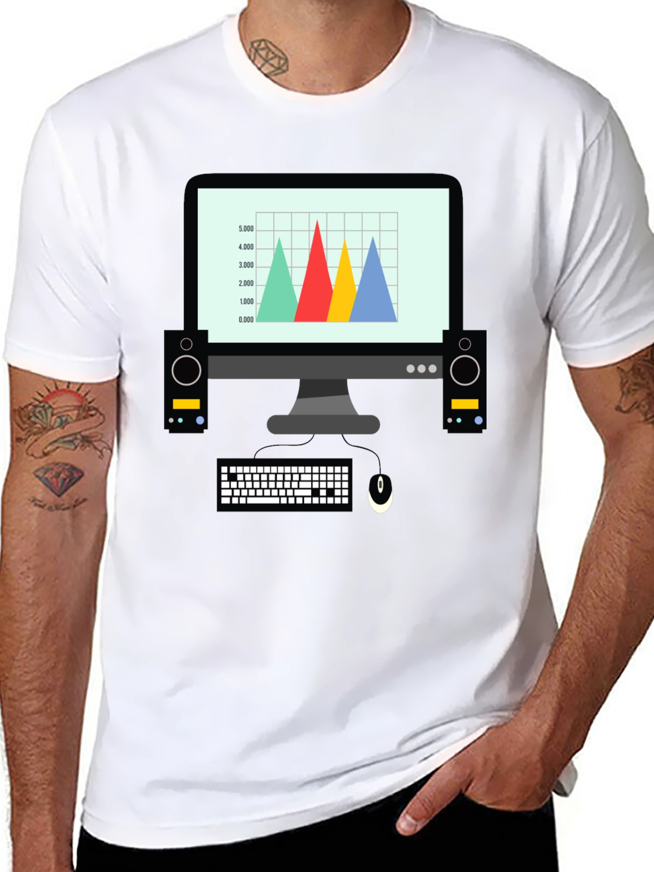 Black Computer Graphic Tee - Funny Tech Geek T-Shirt view 8