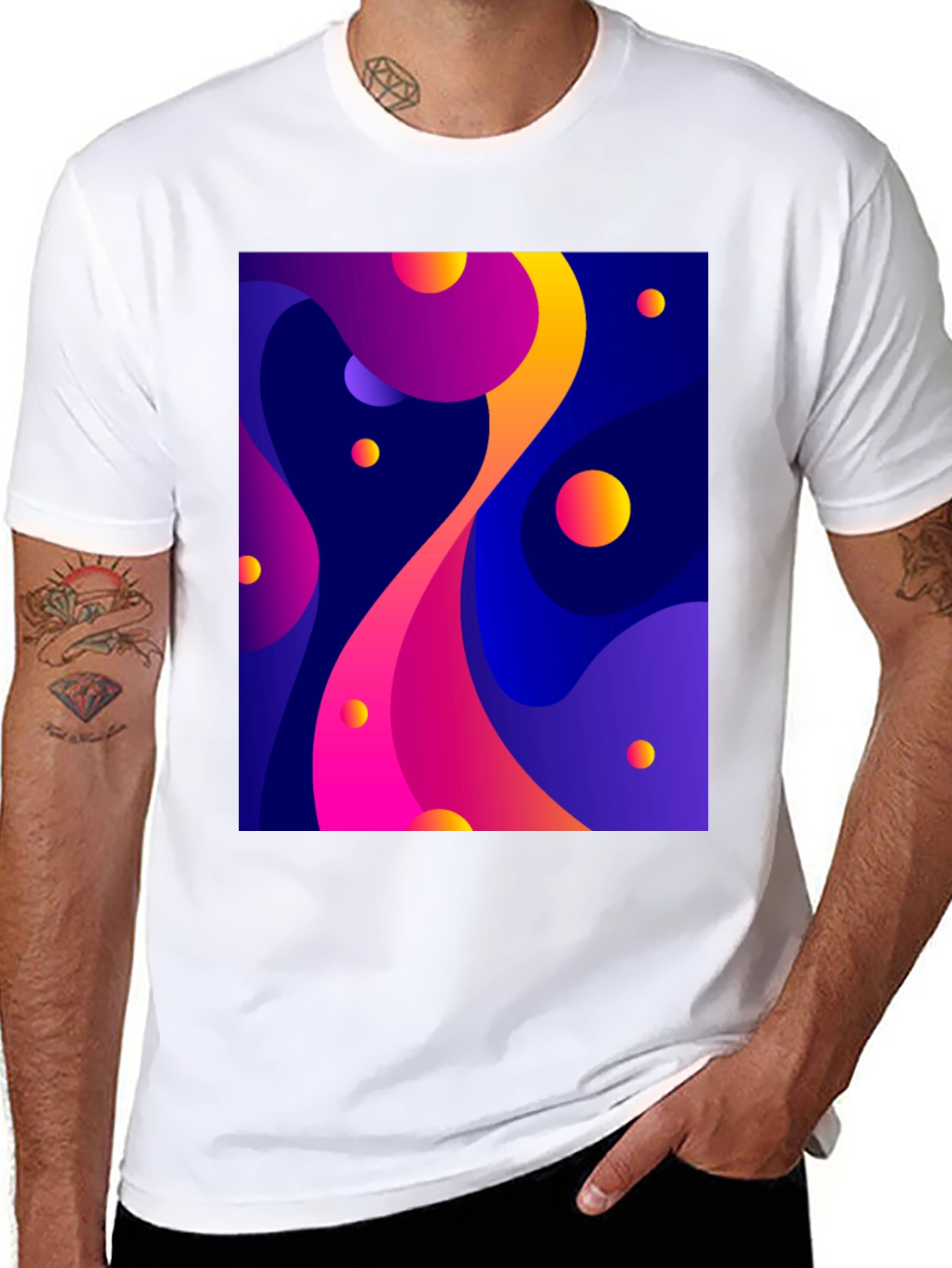 Black Abstract Art Black T-Shirt view 8