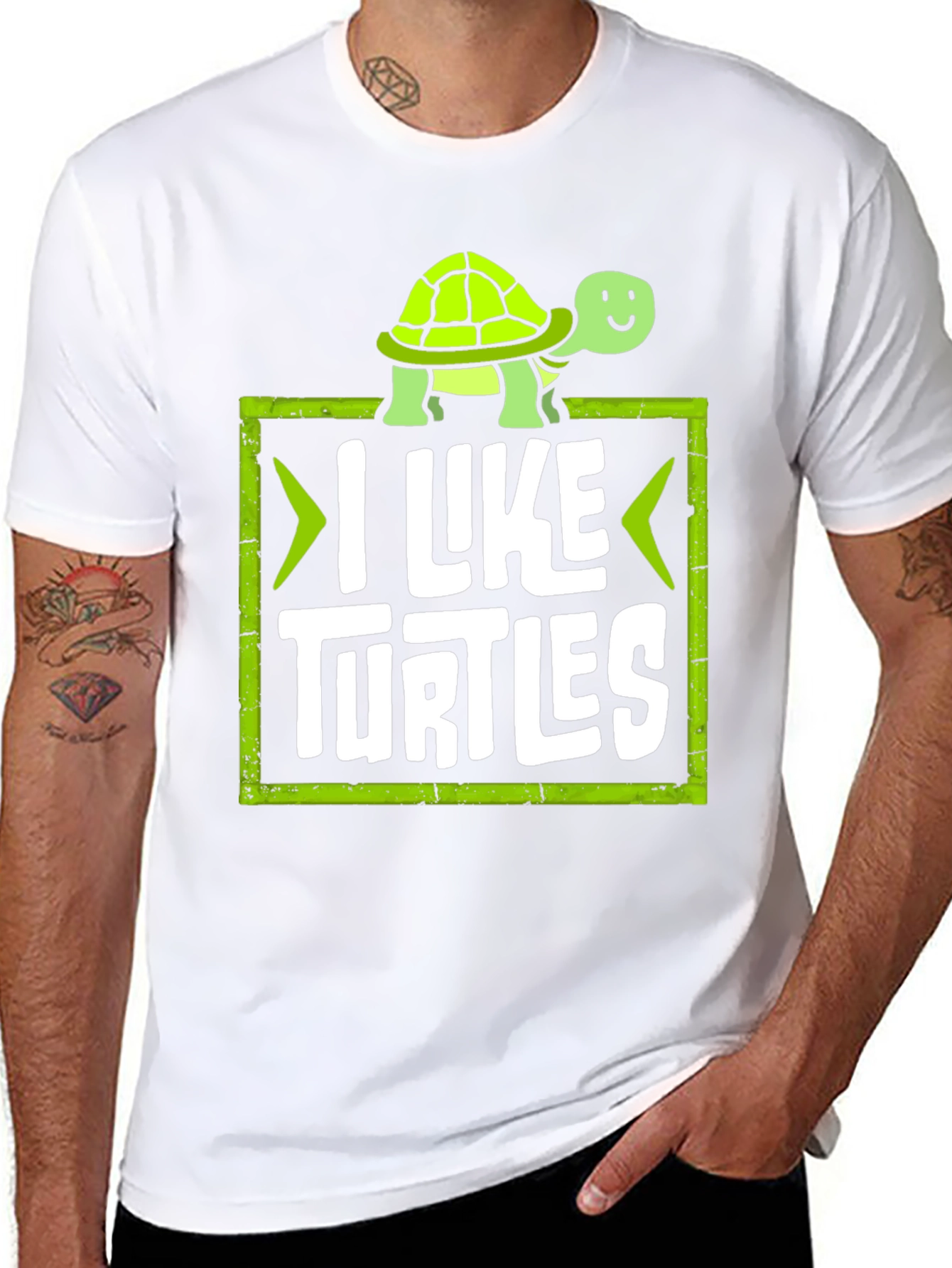 Black I Like Turtles Graphic Tee view 8