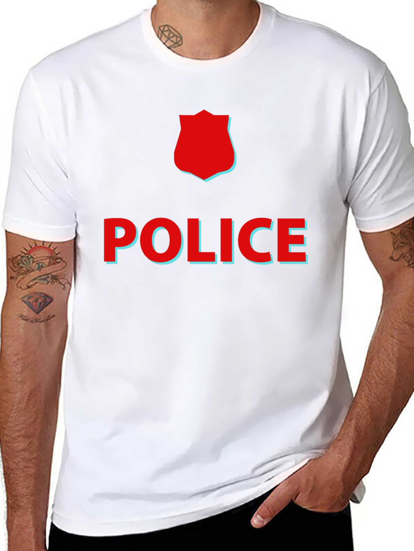 Black Novelty Police Graphic Tee view 8