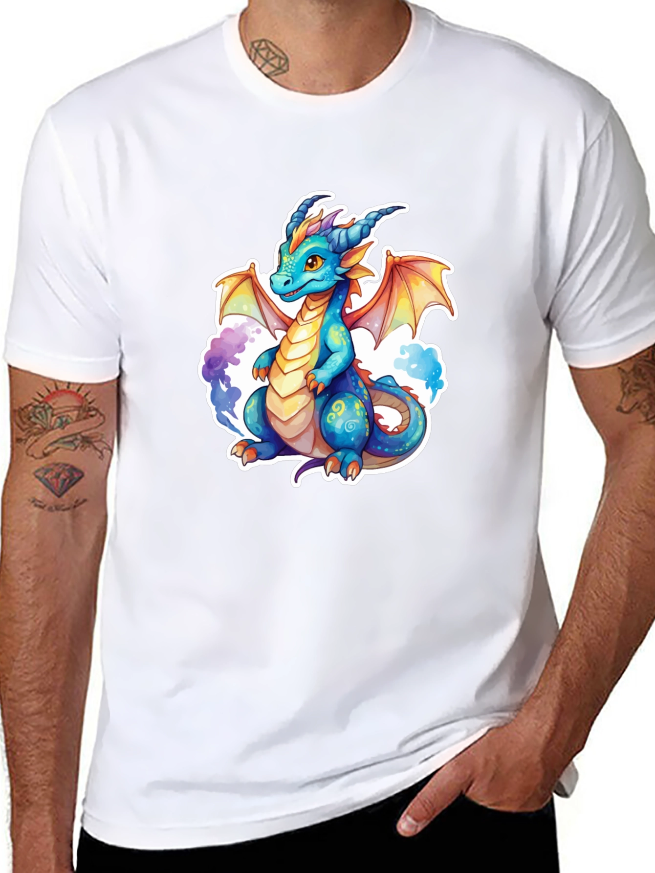 Black Dragon Graphic Tee - Fantasy Art Shirt view 8