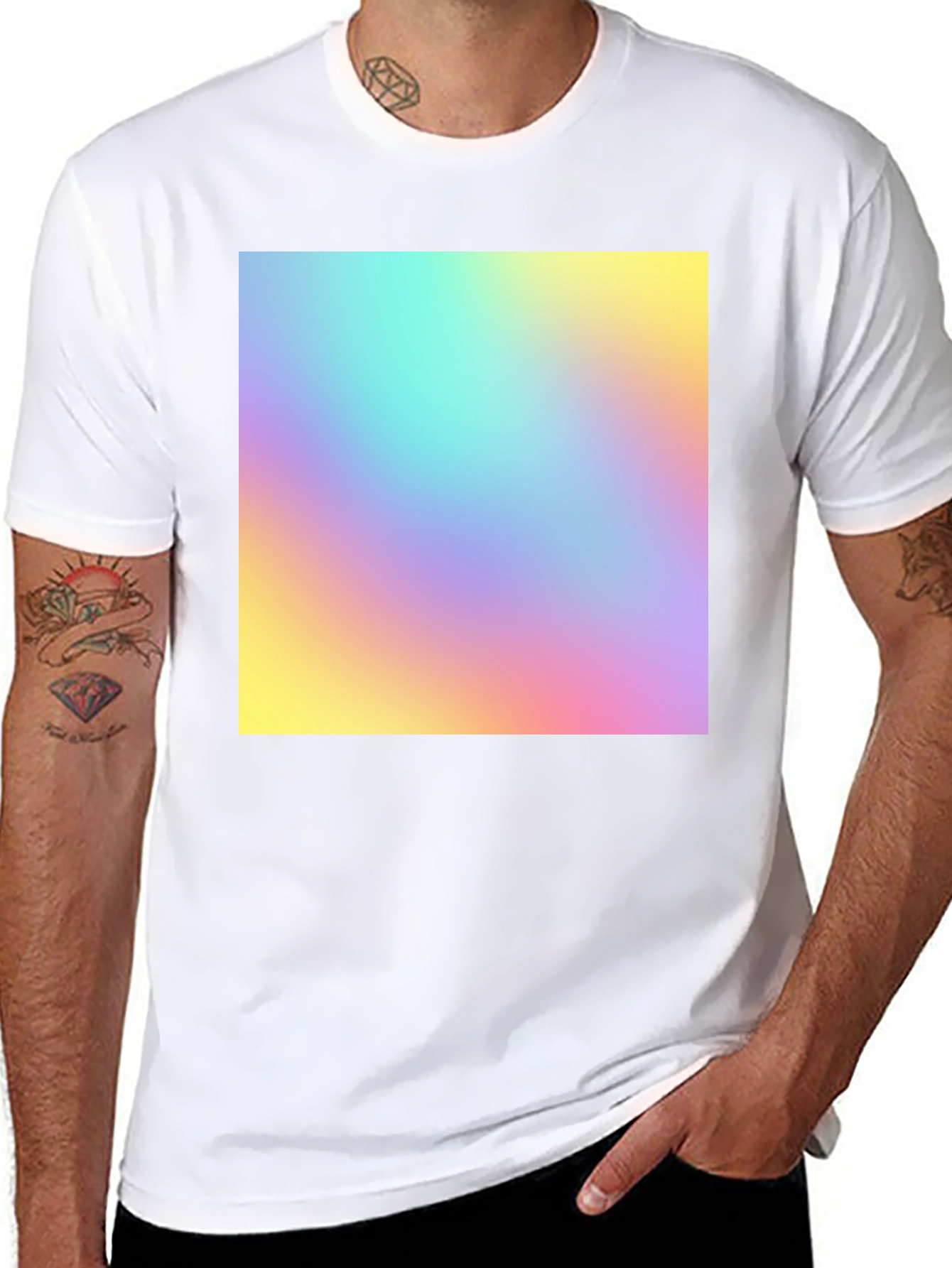 Black Vibrant Gradient T-Shirt view 8
