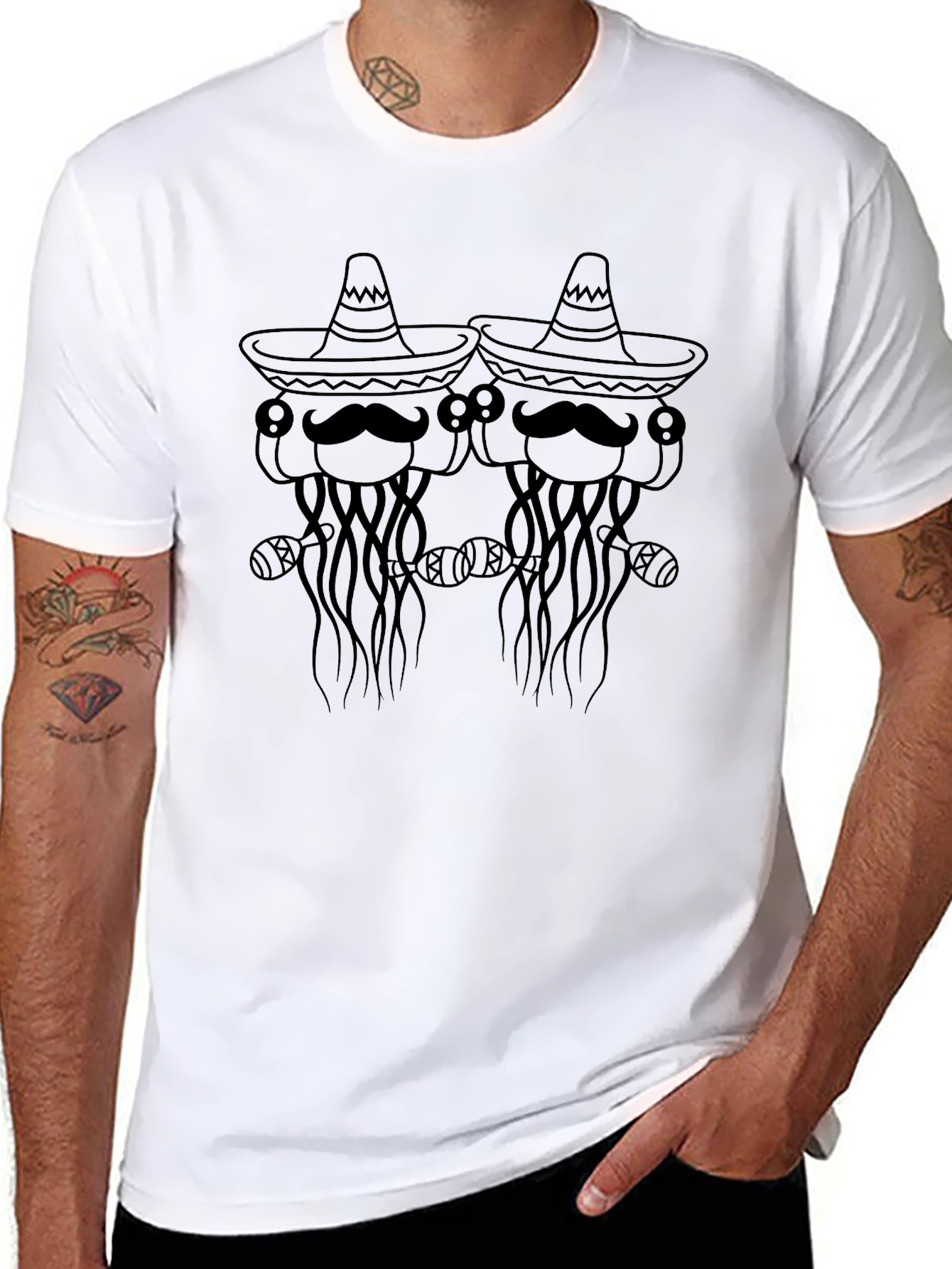 Black Mexican Jellyfish Graphic T-Shirt view 8