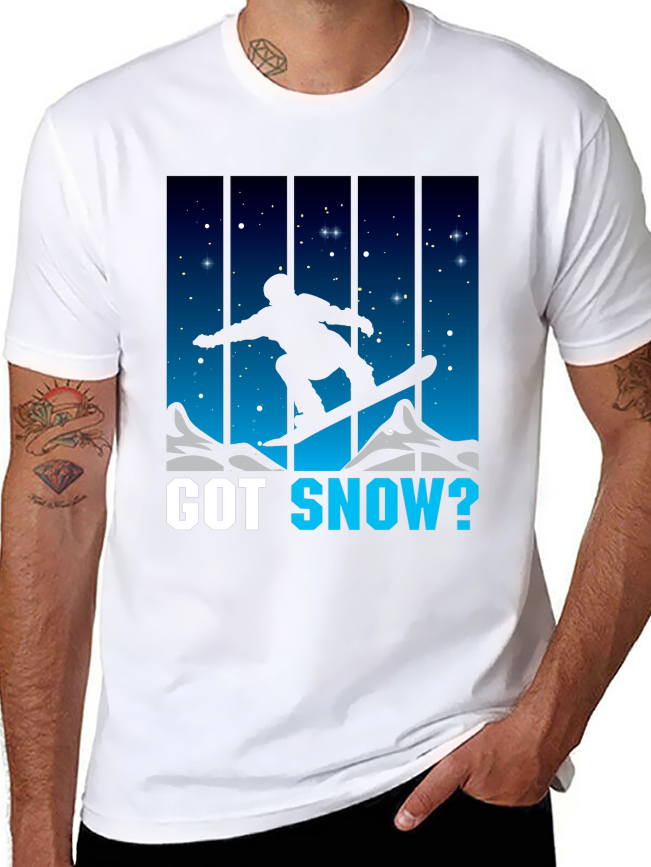 Black Got Snow? Snowboarding T-Shirt view 8