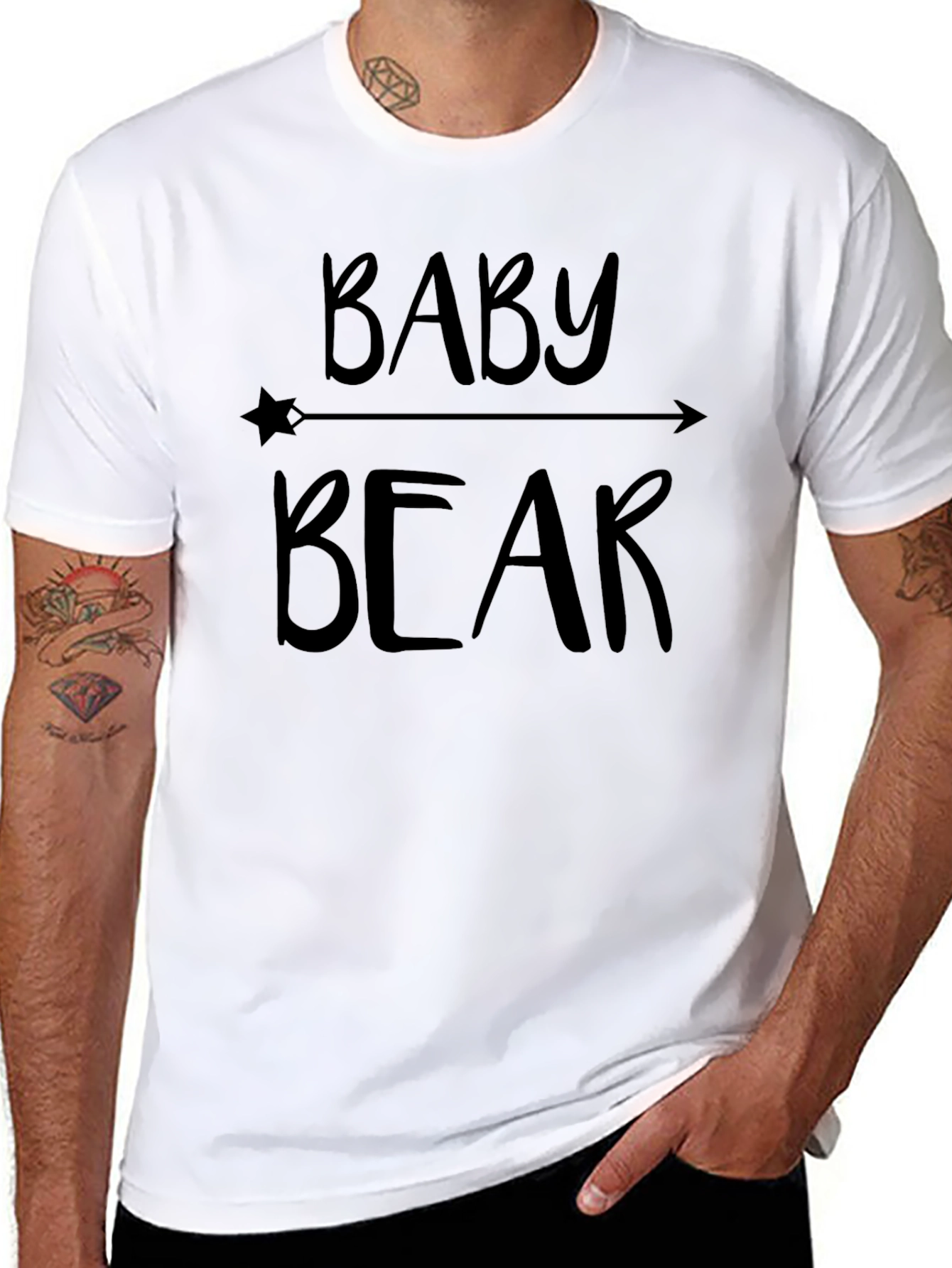 Black Baby Bear Arrow Graphic T-Shirt view 8