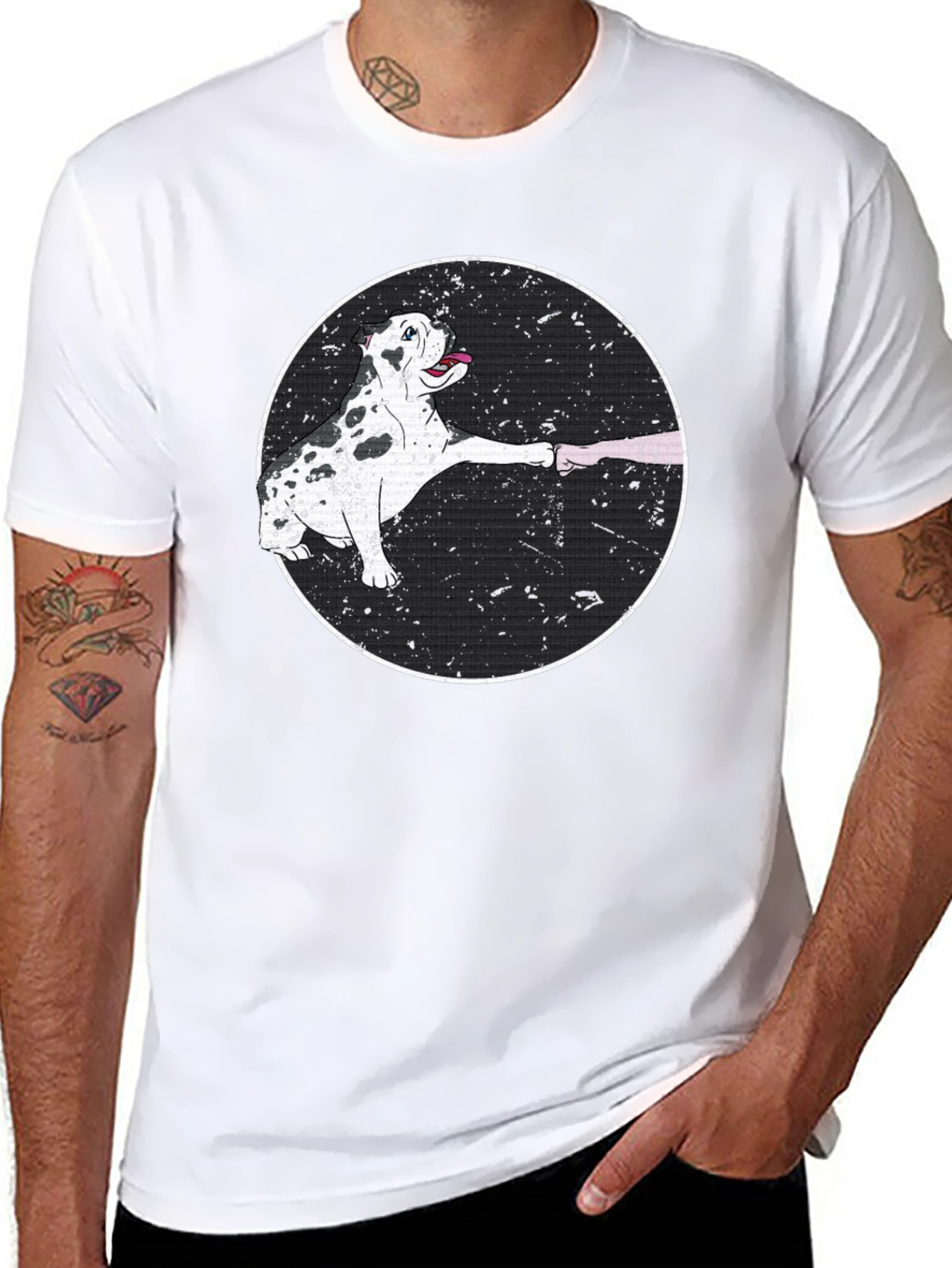 Black Dog Fist Bump Black T-Shirt view 8