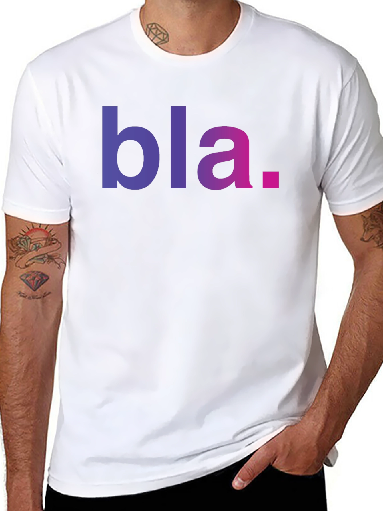 Black Bla Graphic Tee - Black Casual T-Shirt view 8