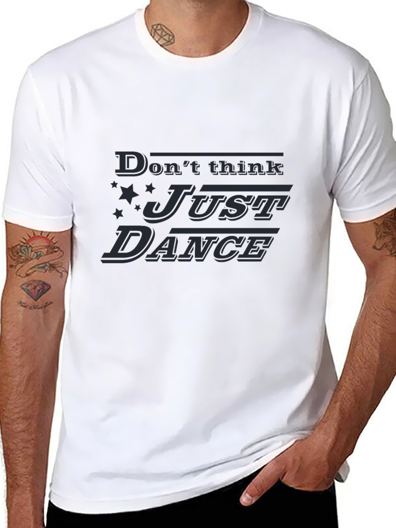 Black Just Dance Graphic Tee - Black Cotton Blend view 8