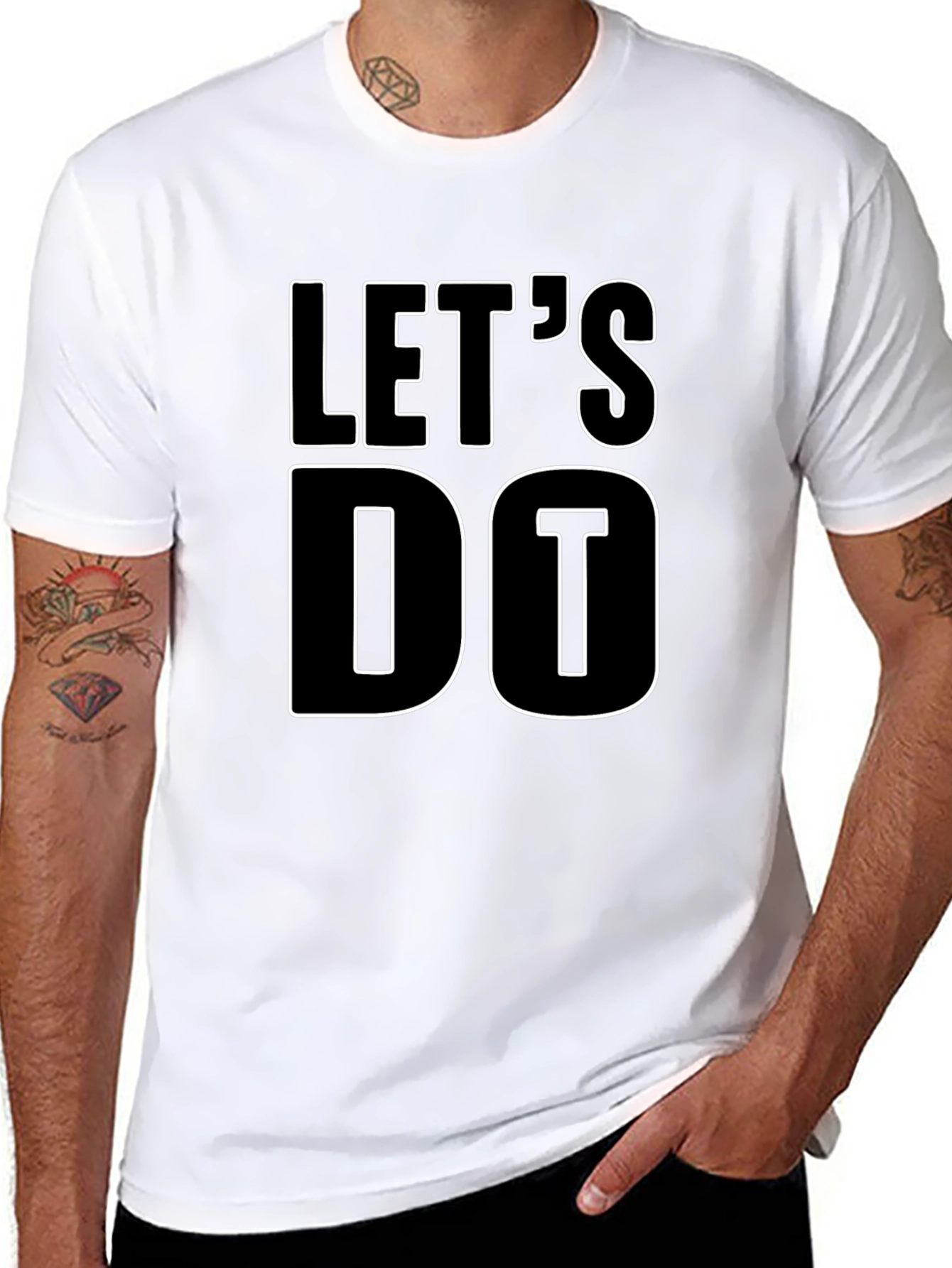 Black Let's Do It Black T-Shirt - Motivational Graphic Tee view 8
