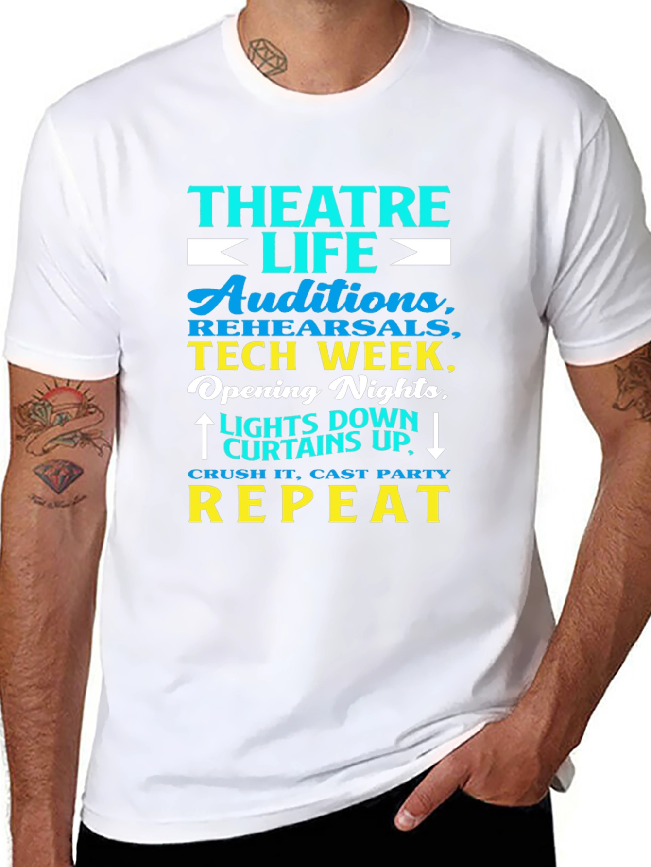 Black Theatre Life Tee: Auditions, Tech Week, Repeat! view 8