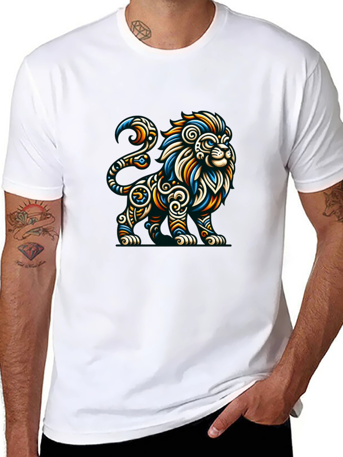 Black Lion Graphic Tee - Men's Black T-Shirt view 8