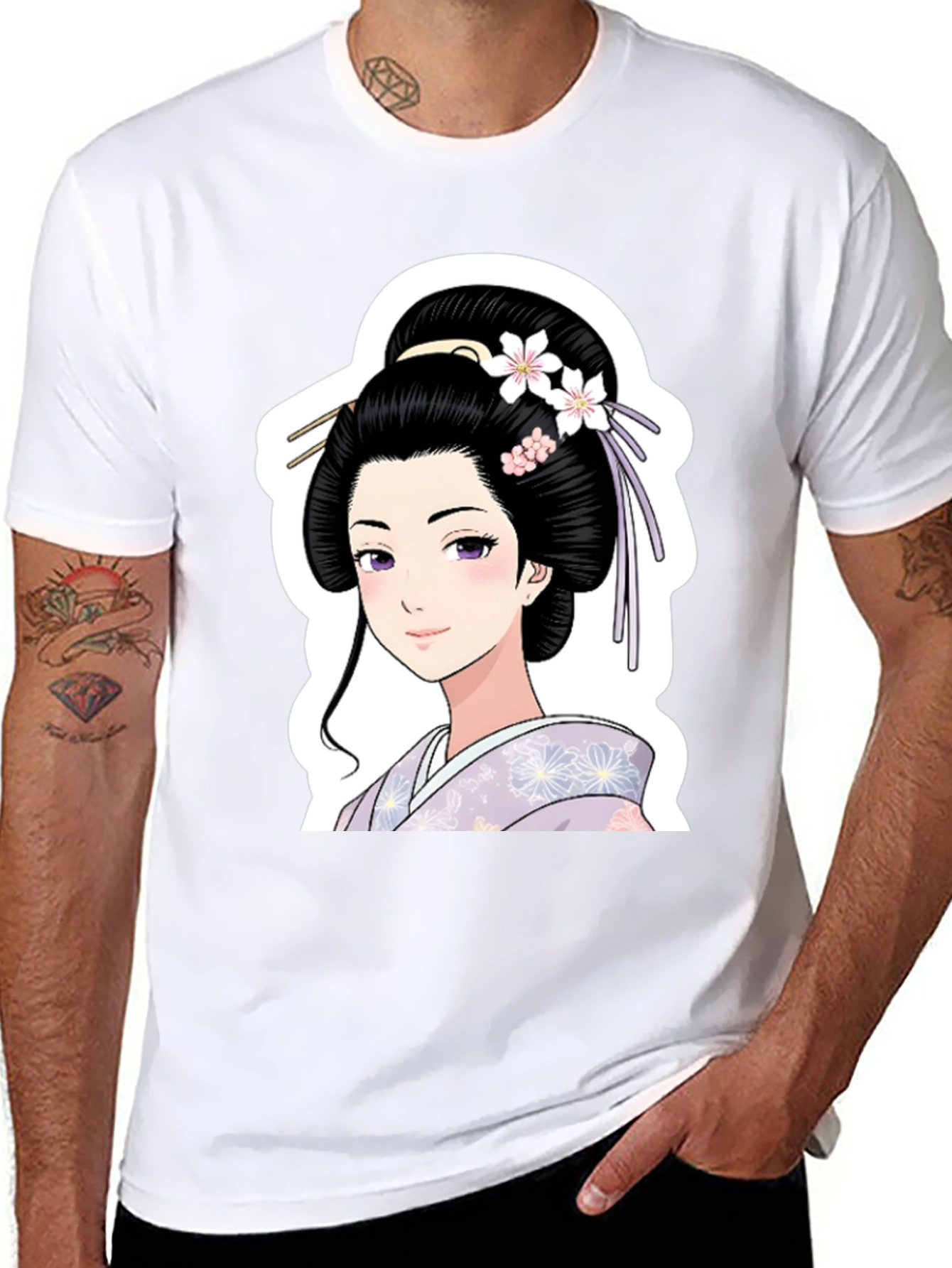 Black Geisha Graphic Black T-Shirt view 8
