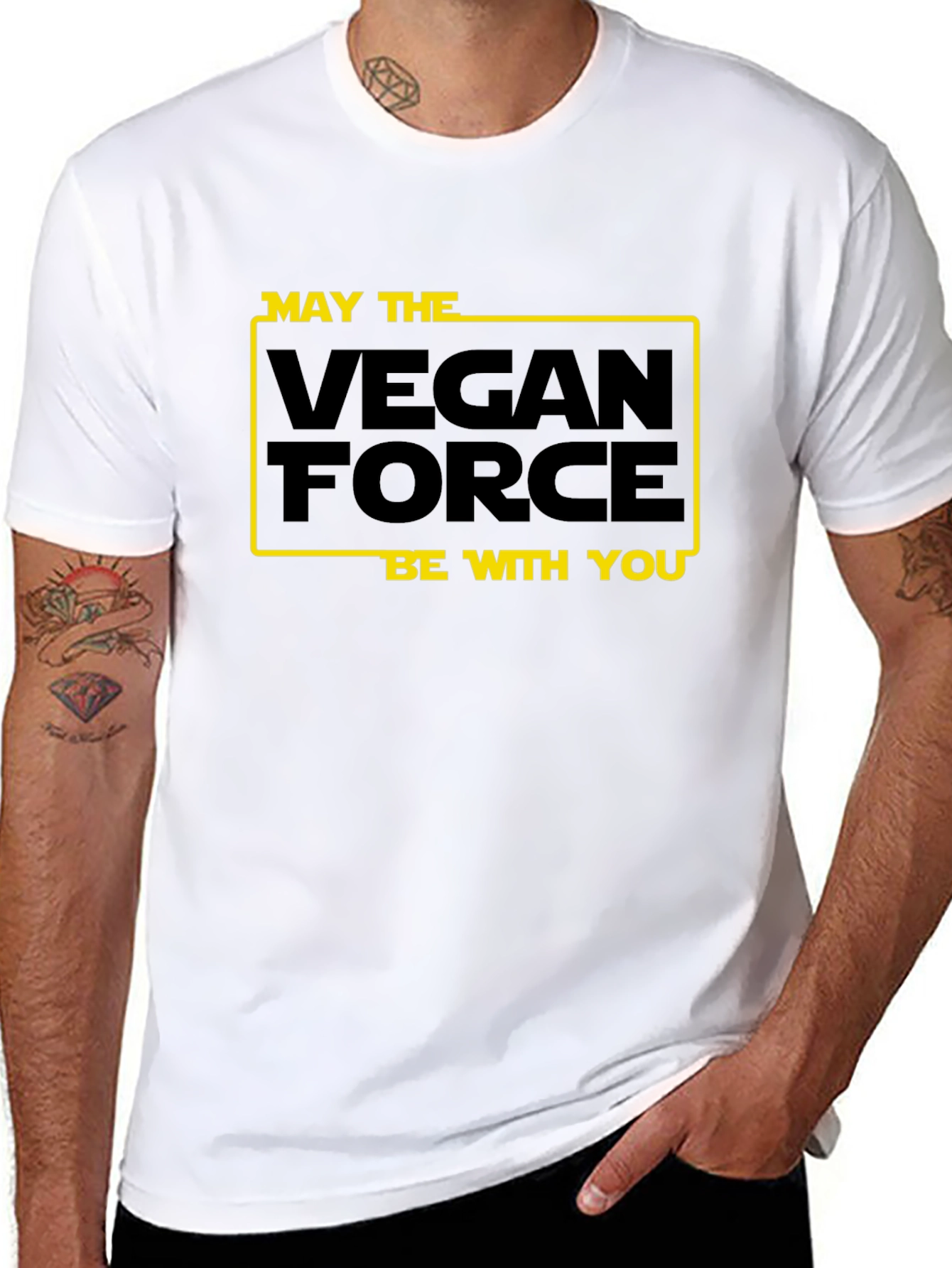 Vegan Force Black T-Shirt - May the Vegan Force Be With You - 8