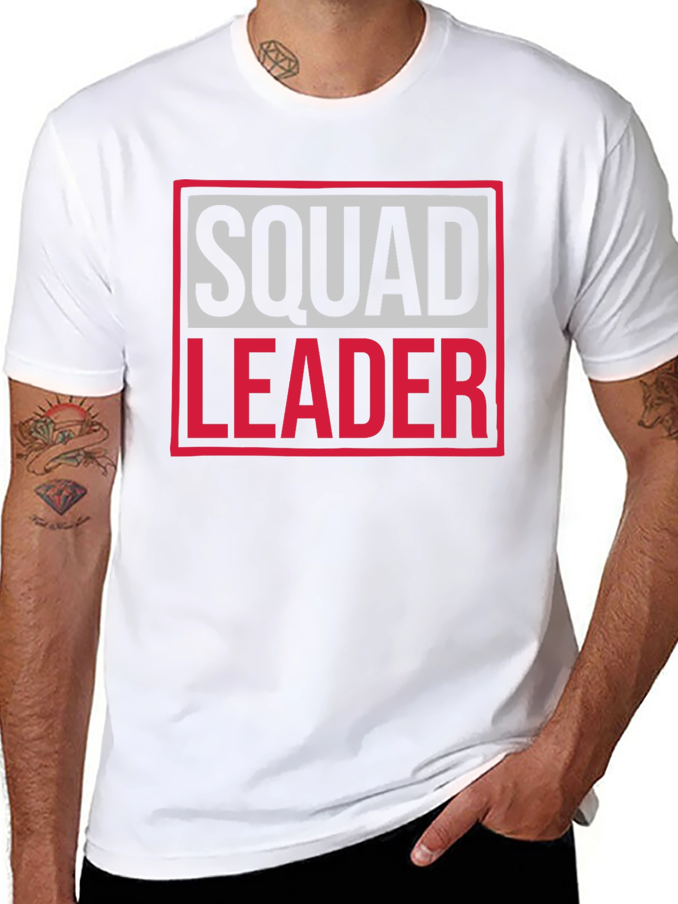 Black Squad Leader Graphic Tee - Black Cotton T-Shirt view 8