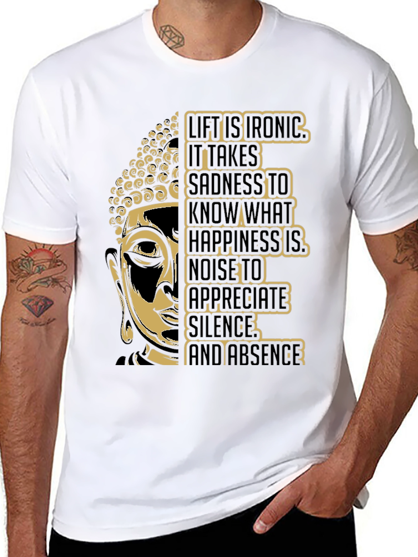 Black Buddha Graphic Tee - Irony of Life T-Shirt view 8