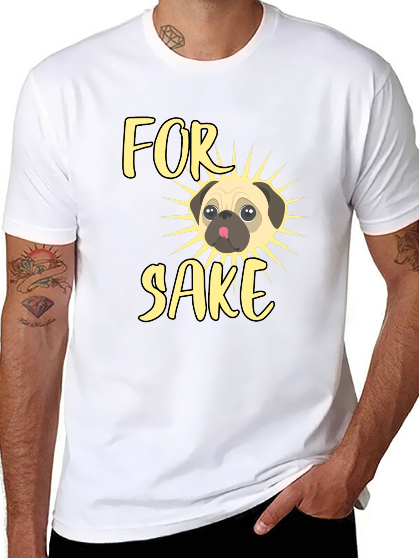 Black For Pug's Sake Men's Graphic Tee view 8