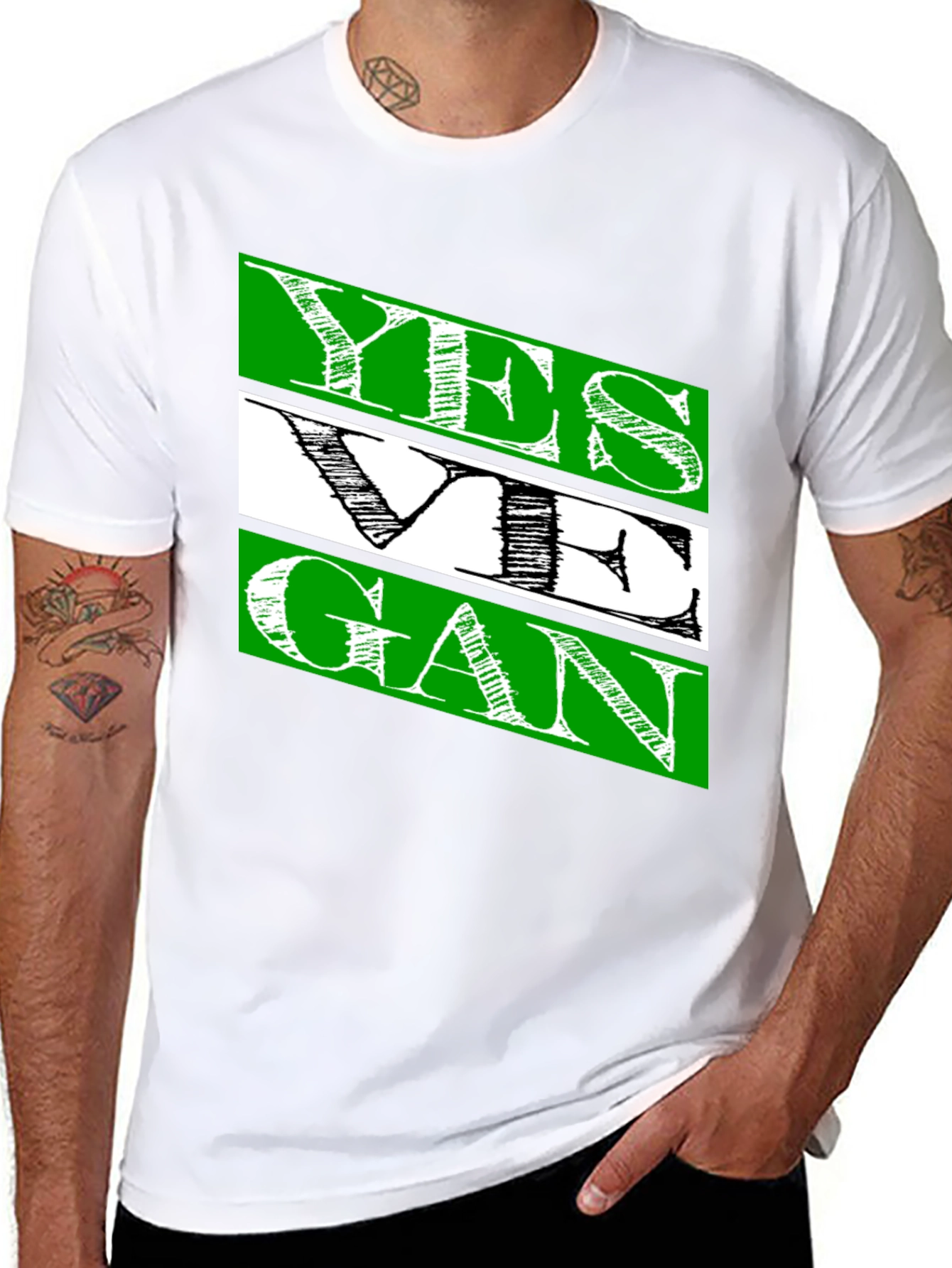 Black Yes We Gan T-Shirt | Men's Black Cotton Tee view 8