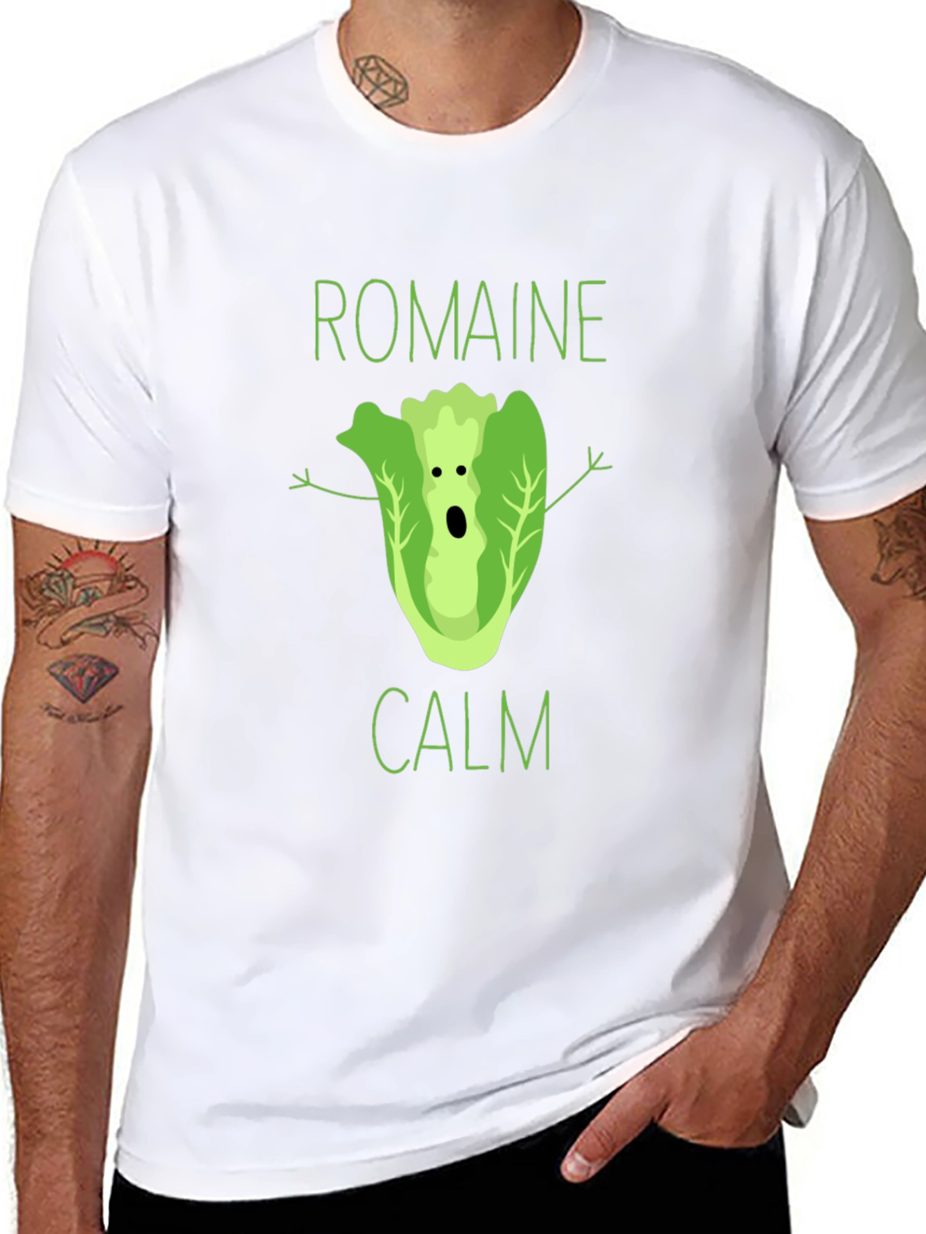Black Romaine Calm Graphic T-Shirt - Unisex Novelty Tee view 8