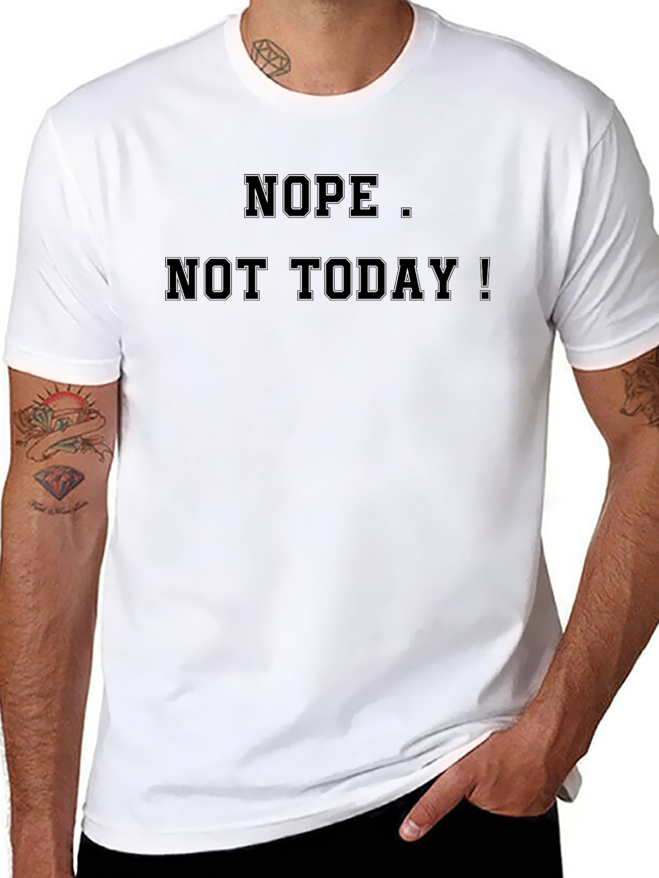Black Nope. Not Today! Graphic T-Shirt - Relaxed Fit view 8