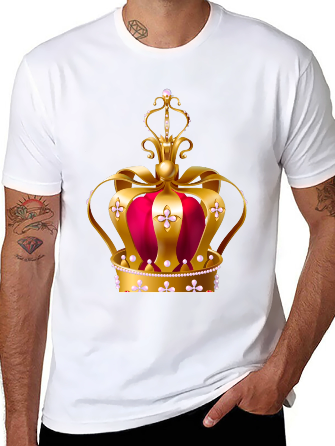 Black Regal Crown Graphic Tee - King or Queen T-Shirt view 8