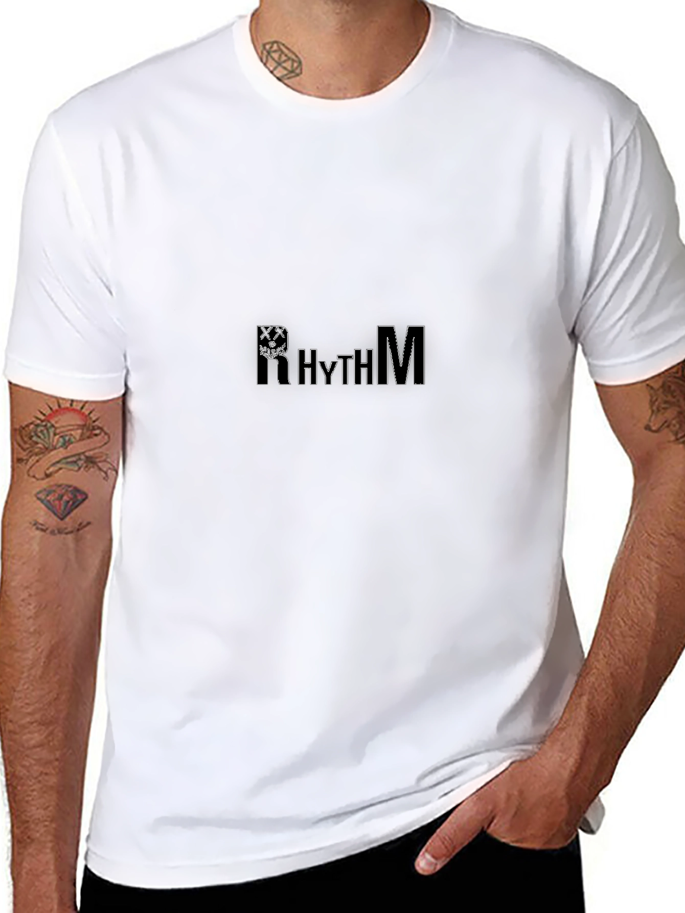 Black Rhythm T-Shirt - Black Cotton Blend - Graphic Tee view 8