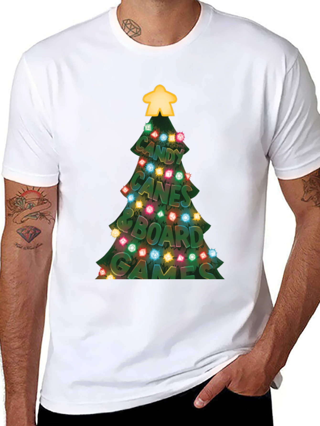 Black Festive Board Game Christmas T-Shirt view 8