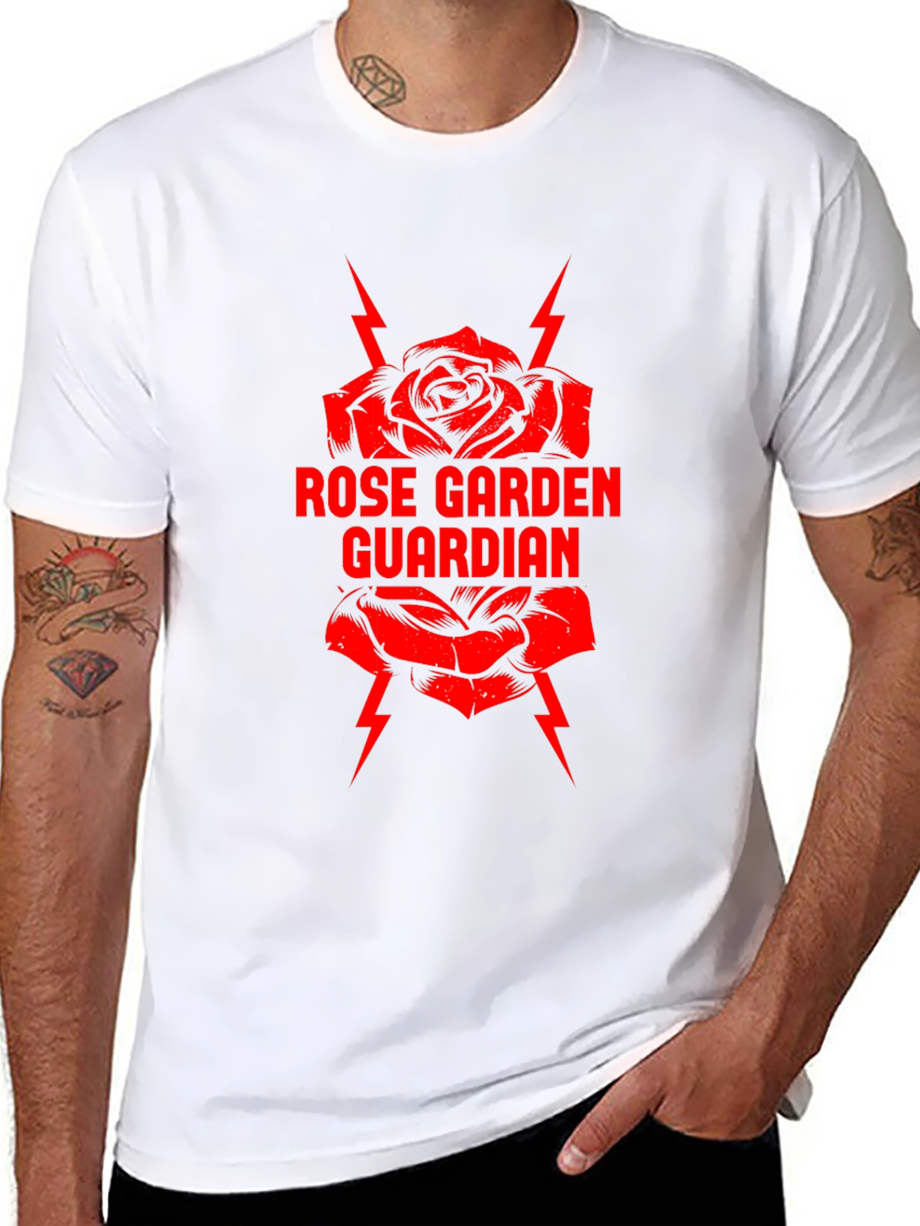 Black Rose Garden Guardian T-Shirt - Black Graphic Tee view 8