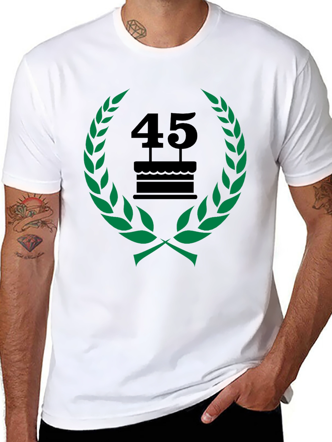 Black 45th Birthday Celebration T-Shirt - Black view 8