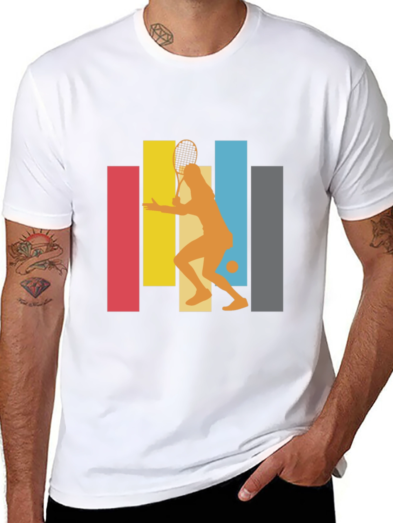 Retro Tennis Player Graphic Tee - Stylish & Unique Design - 8
