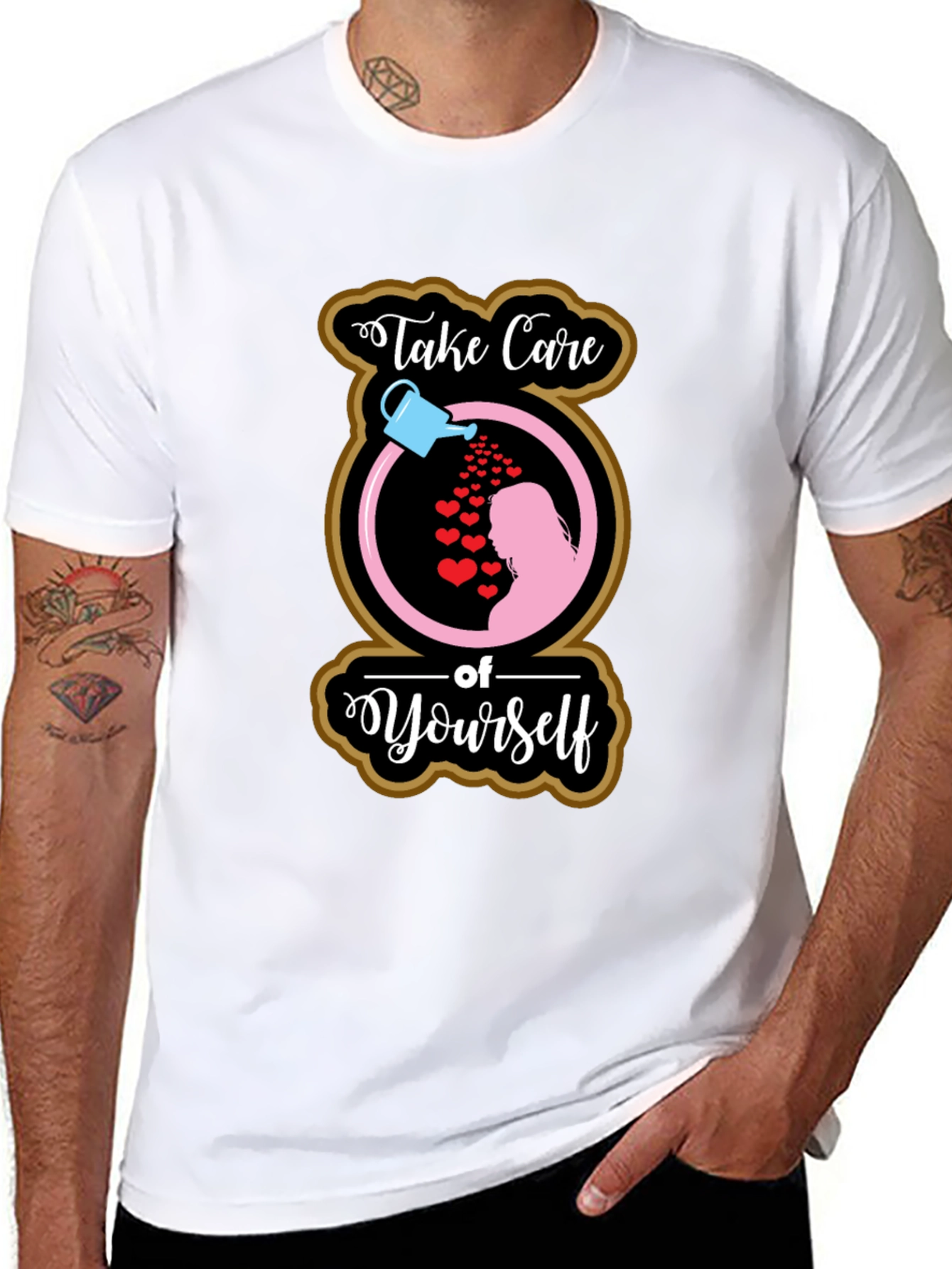 Black Take Care of Yourself Graphic Tee view 8