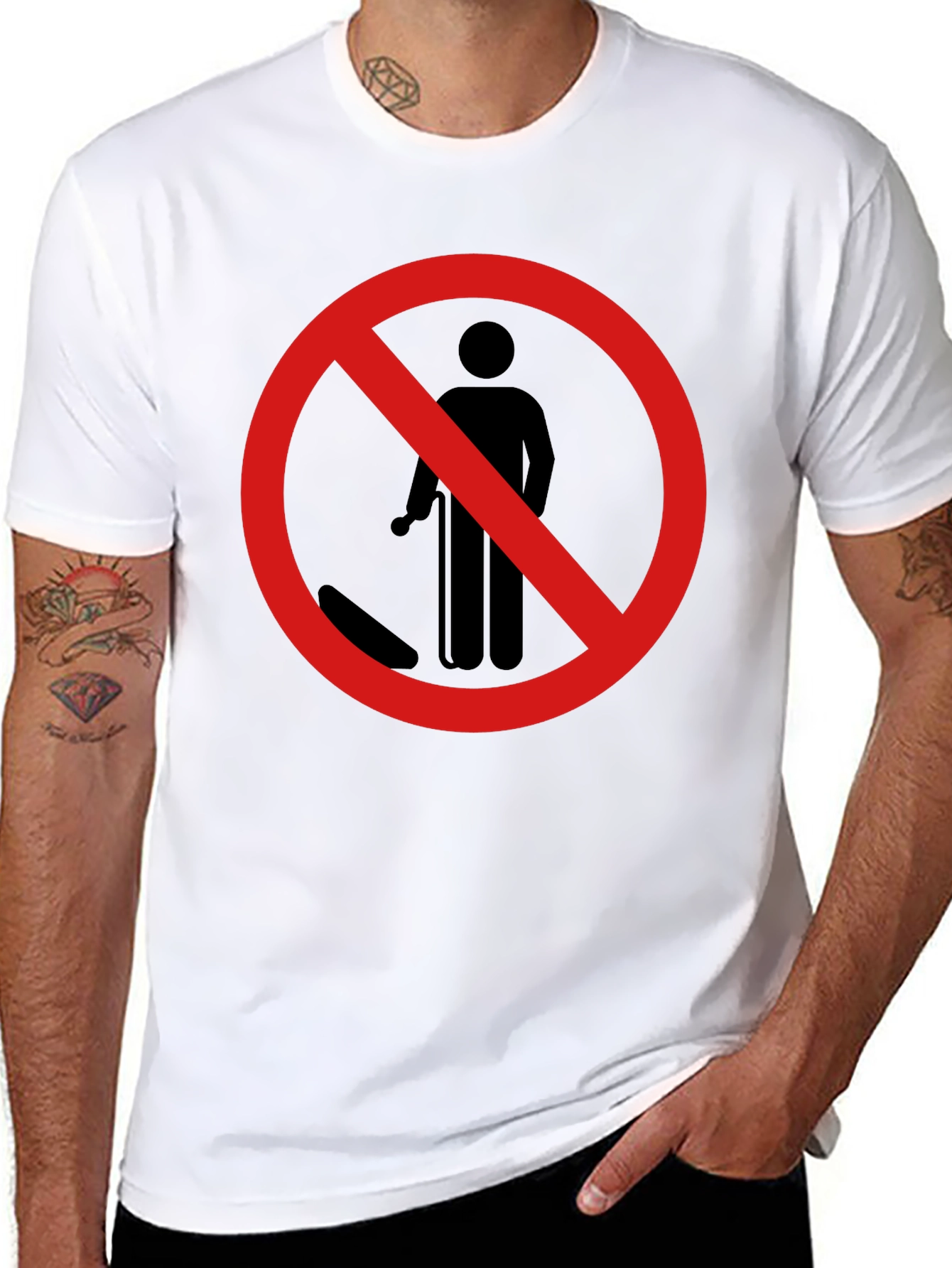 Black No Smoking Graphic Tee - Black Cotton T-Shirt view 8