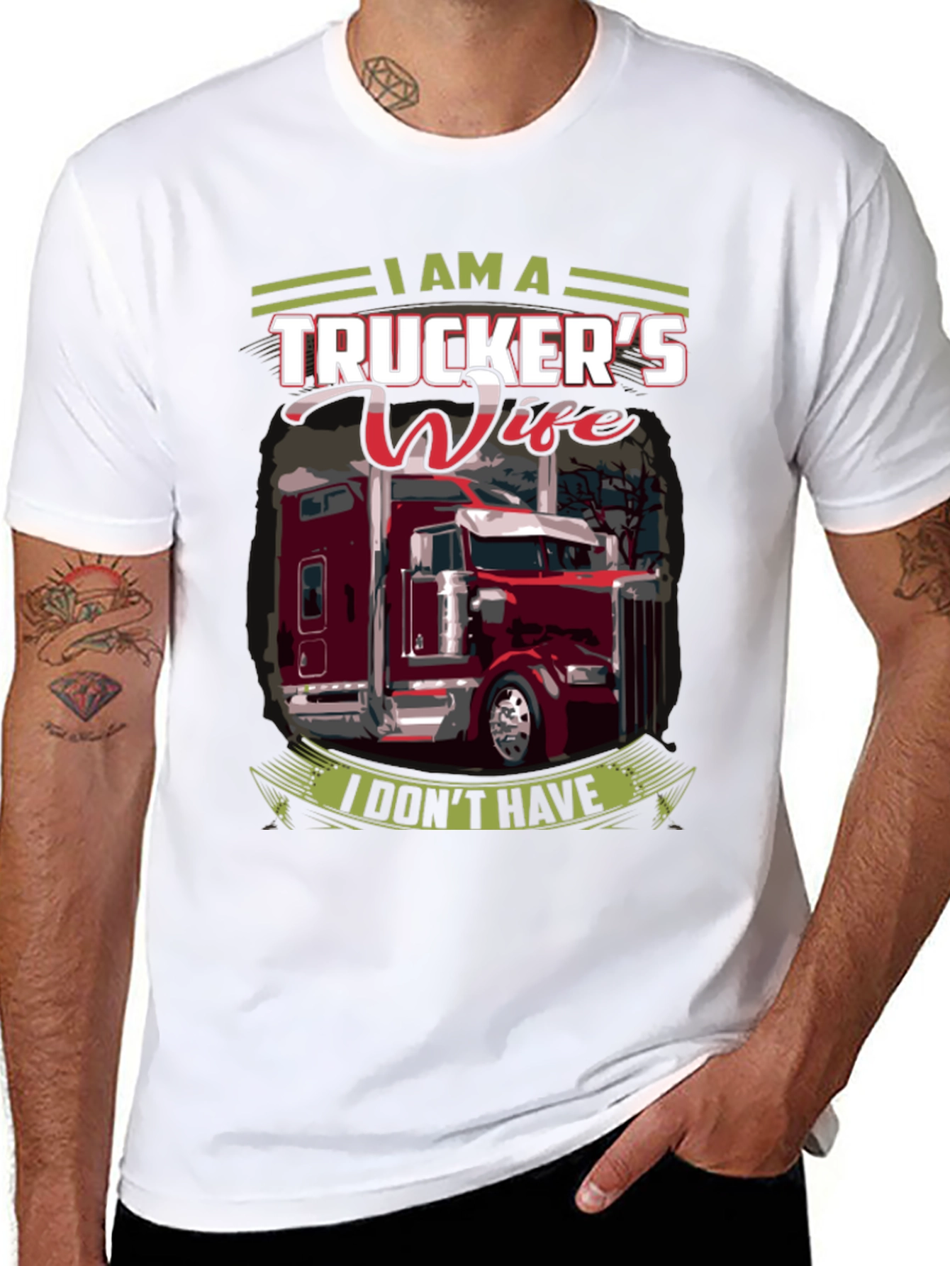 Black Trucker's Wife Graphic T-Shirt view 8