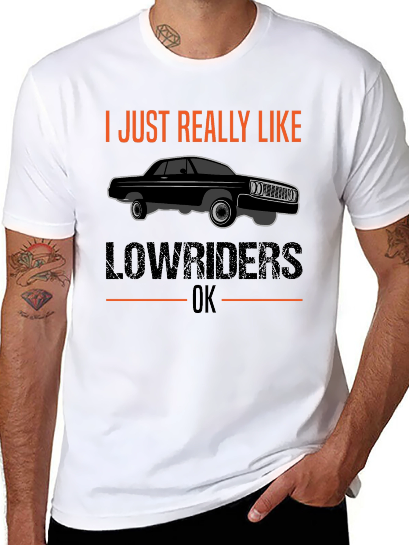 Black Lowrider Car Enthusiast T-Shirt - I Just Really Like Lowriders OK view 8