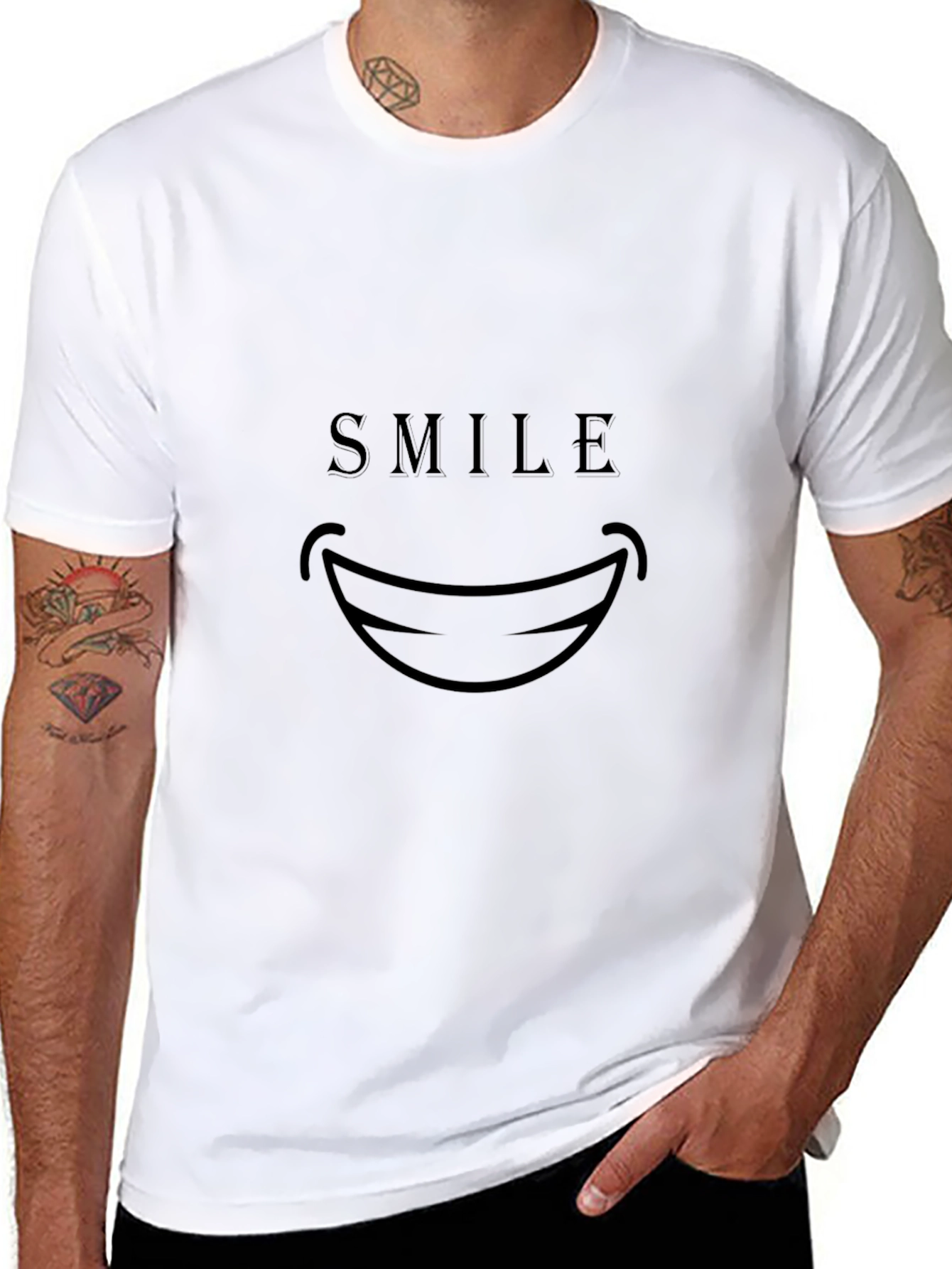Black Smile Graphic Black T-Shirt view 8