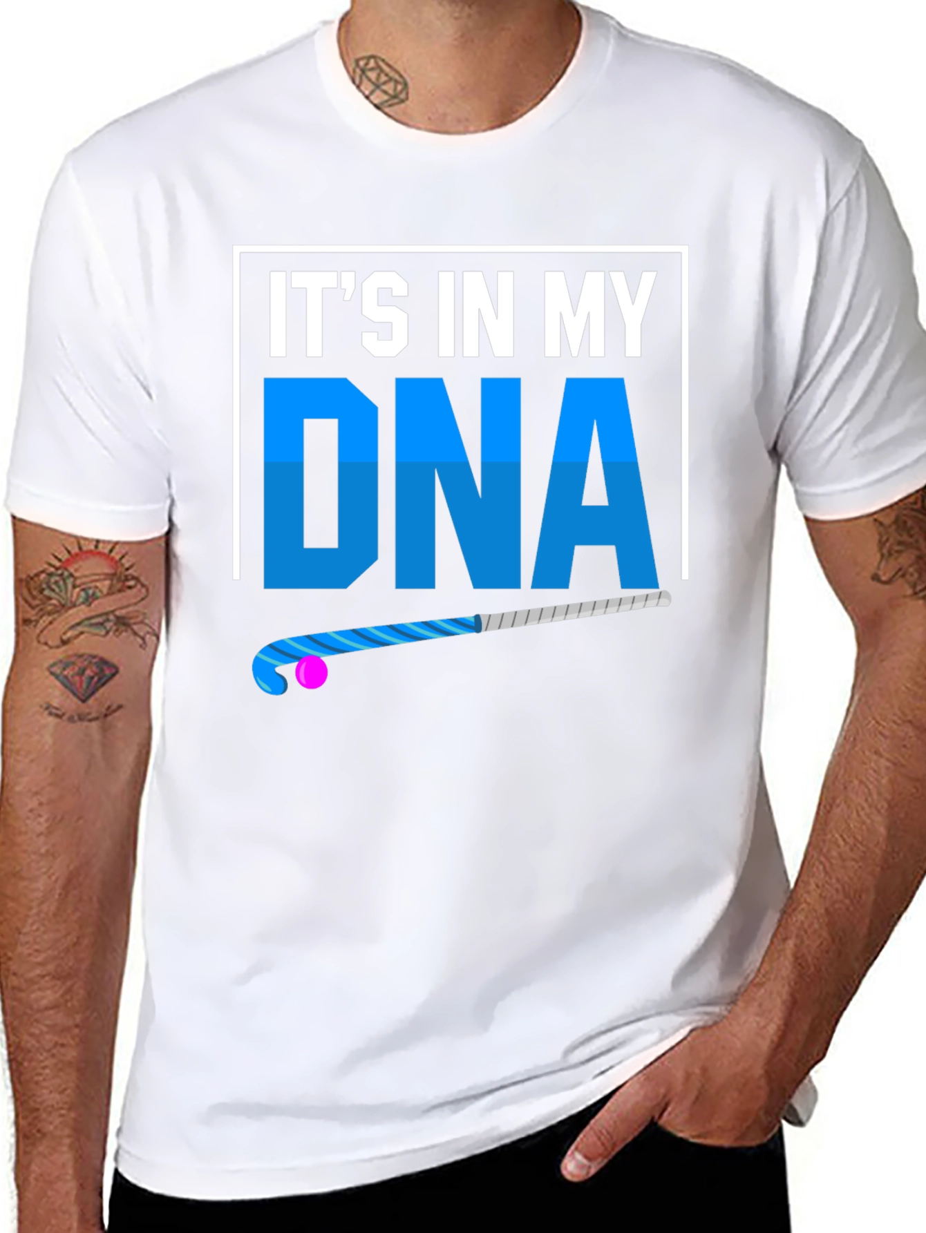 Black It's In My DNA Field Hockey T-Shirt view 8