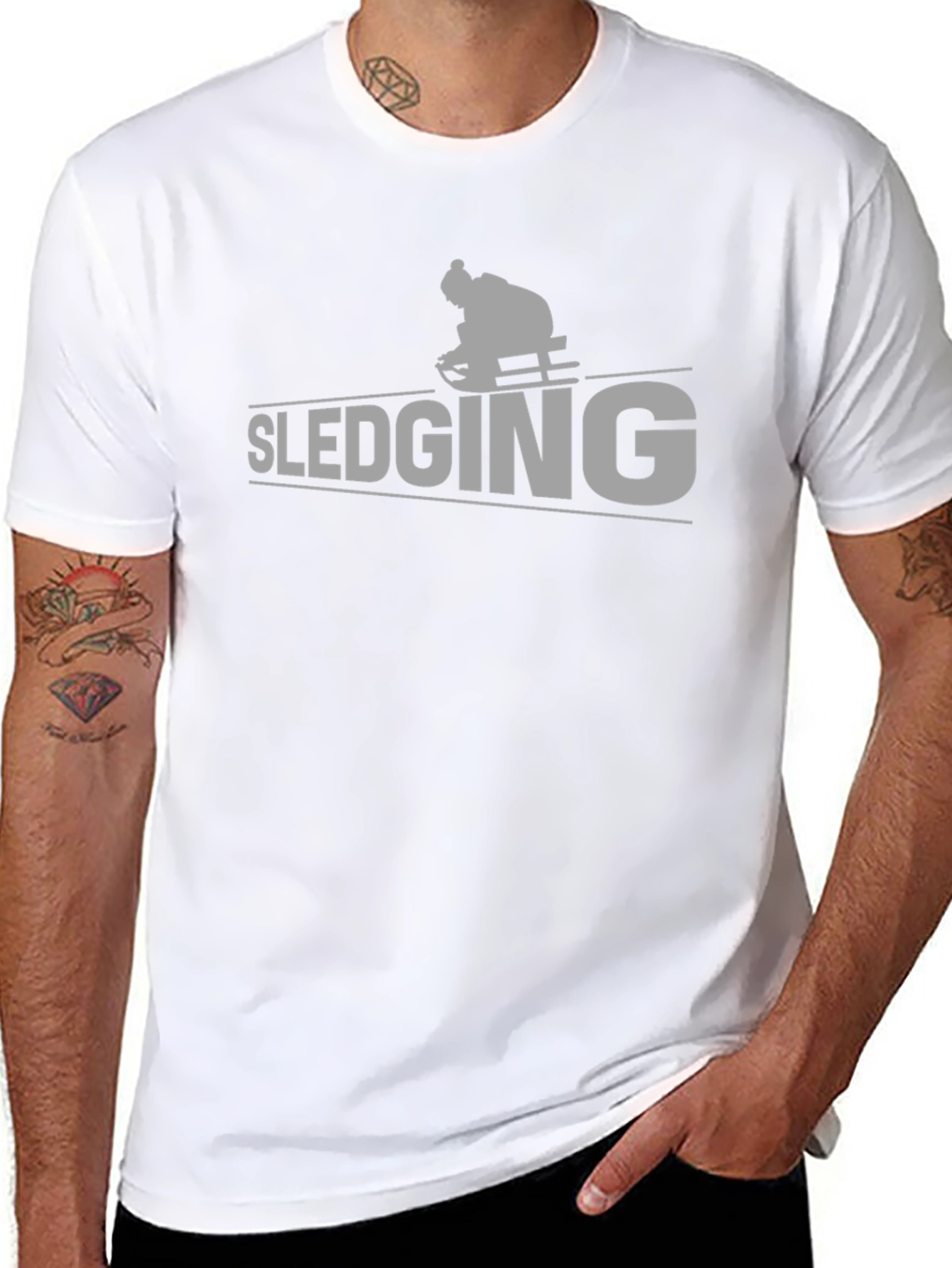 Black Sledging Graphic Tee - Winter Sport Shirt view 8