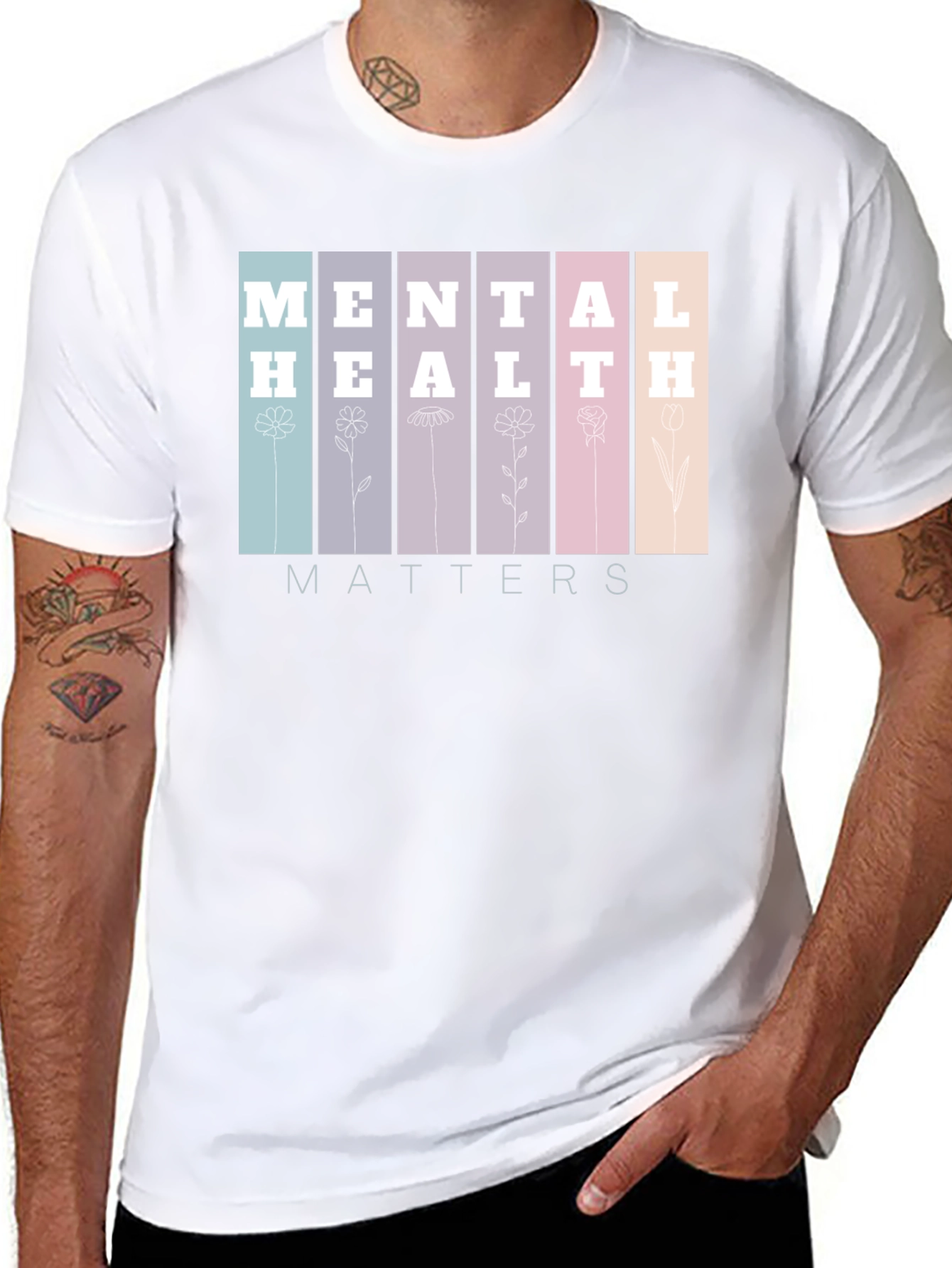 Black Mental Health Matters Black T-Shirt view 8