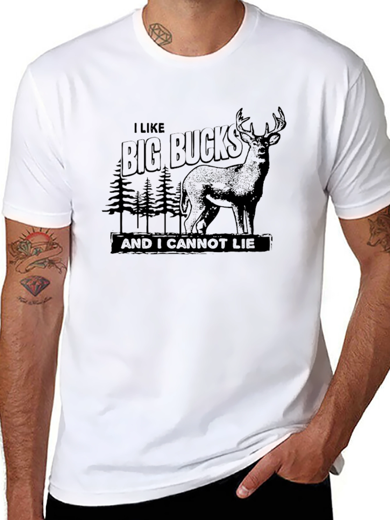 Black I Like Big Bucks T-Shirt - Hunting Season Apparel view 8